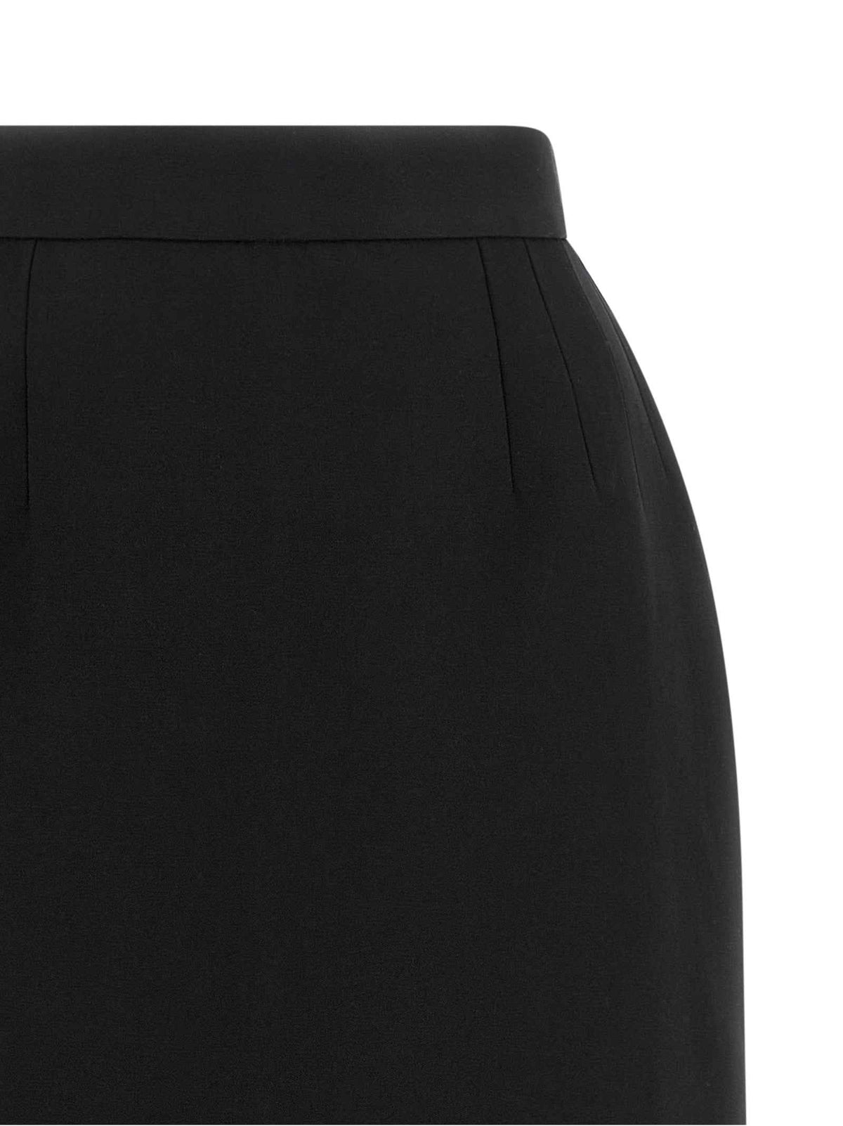 Versace Black Virgin Wool Long Skirt