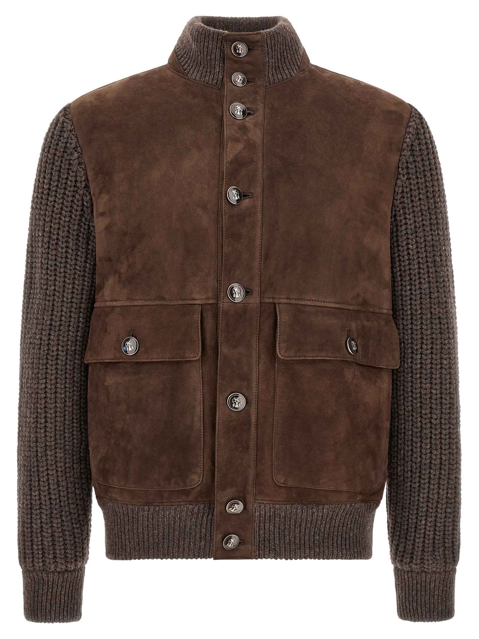 Brunello Cucinelli Brown Lamb Leather Leather Jacket