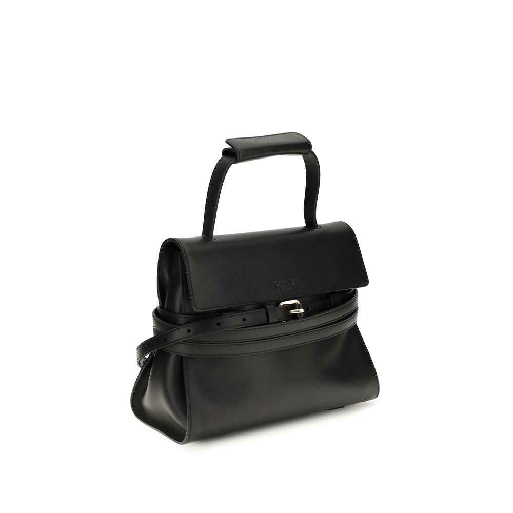 Moschino Black Calf Leather Bos Taurus Shoulder Bag