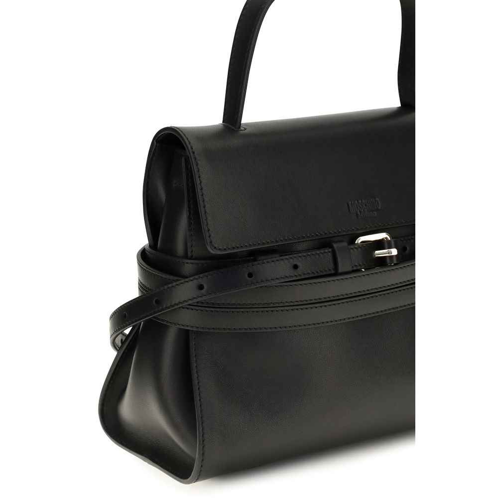 Moschino Black Calf Leather Bos Taurus Shoulder Bag