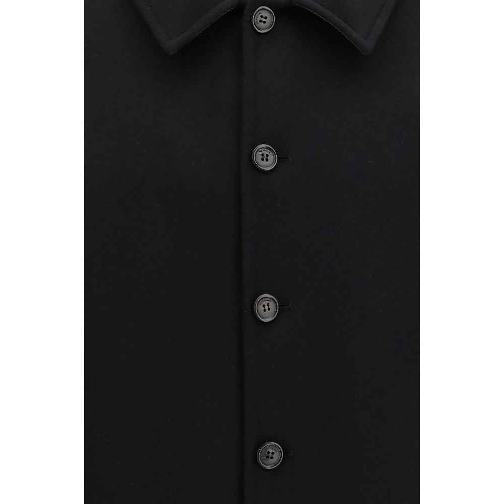 Ferragamo Black Wool Oves Aries Biker Jacket