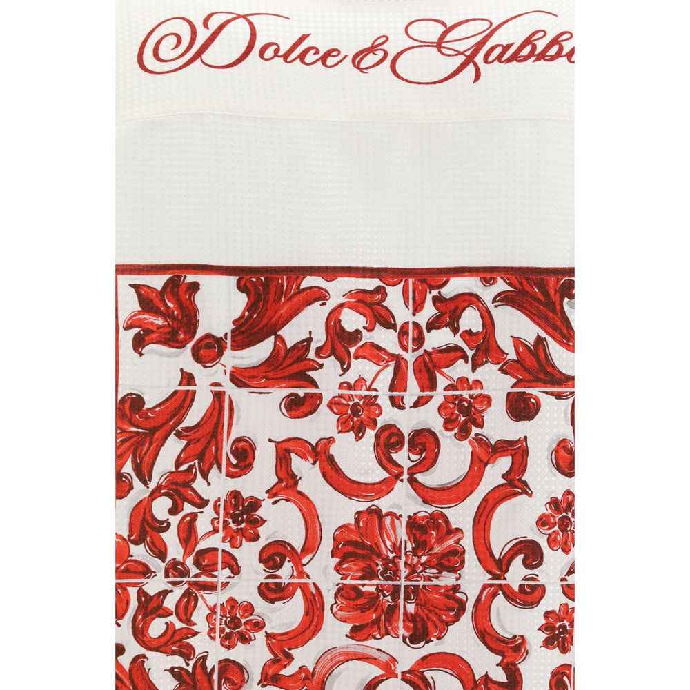 Dolce & Gabbana White Silk Pattern Shirt