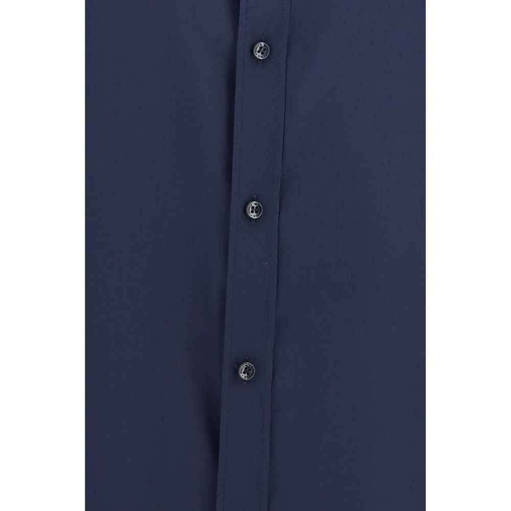 Dolce & Gabbana Blue Silk Dress Shirt