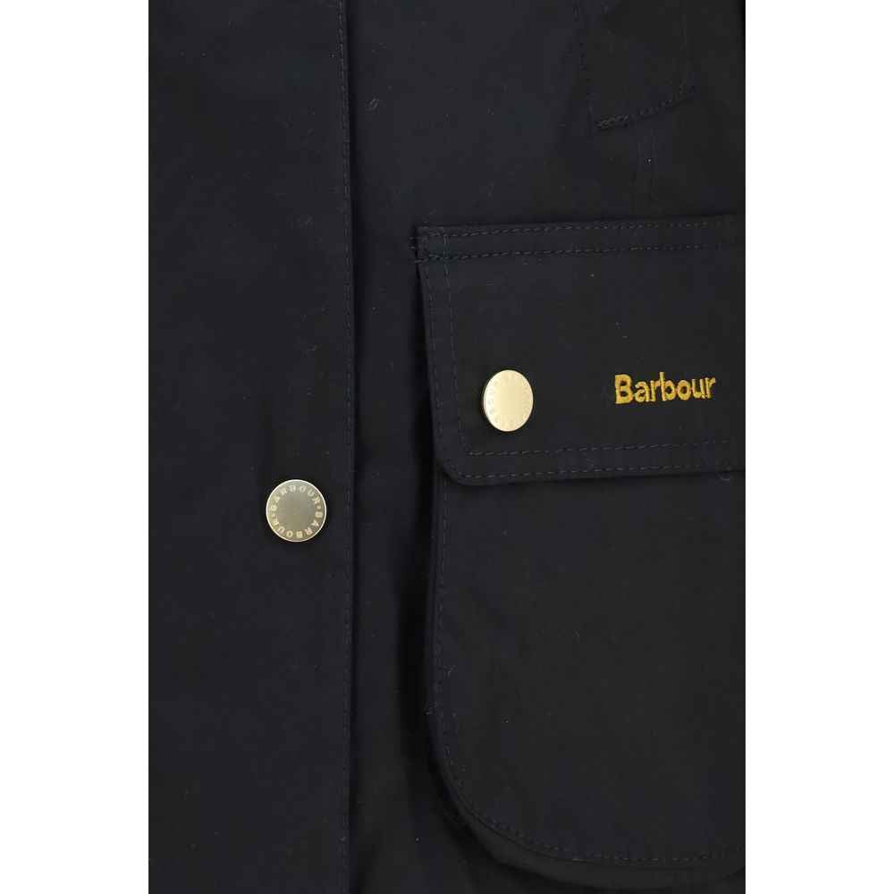 Barbour Black Cotton Full-Length Jacket