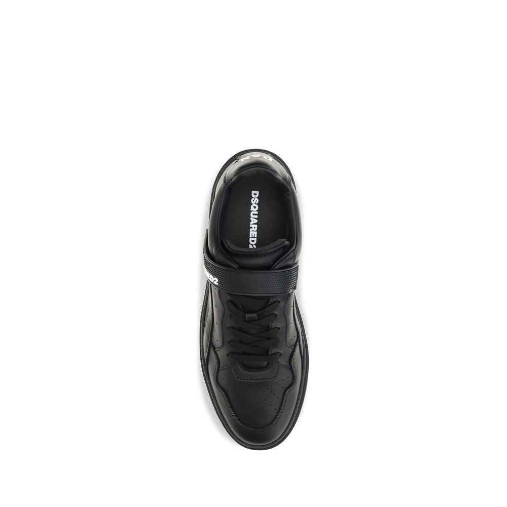Dsquared² Black Calf Leather Bos Taurus Athletic Sneakers