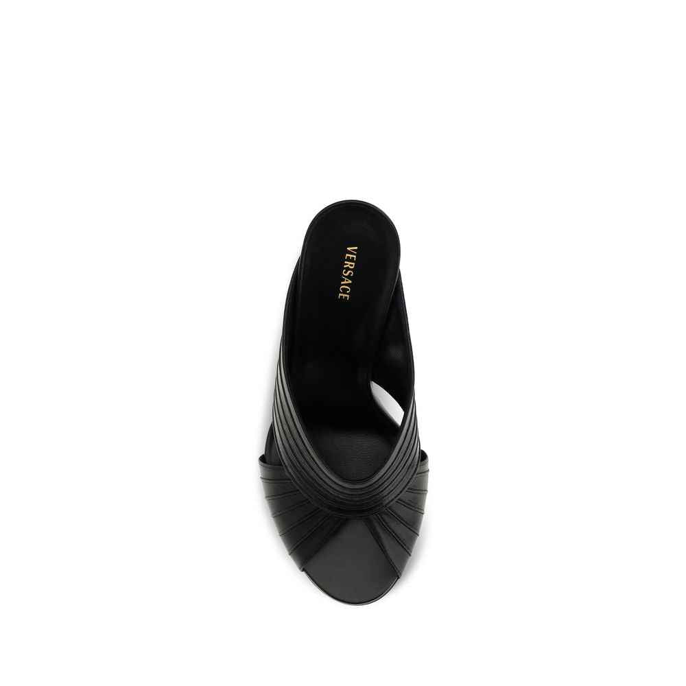 Versace Black Lamb Ovis Aries Aries Mules