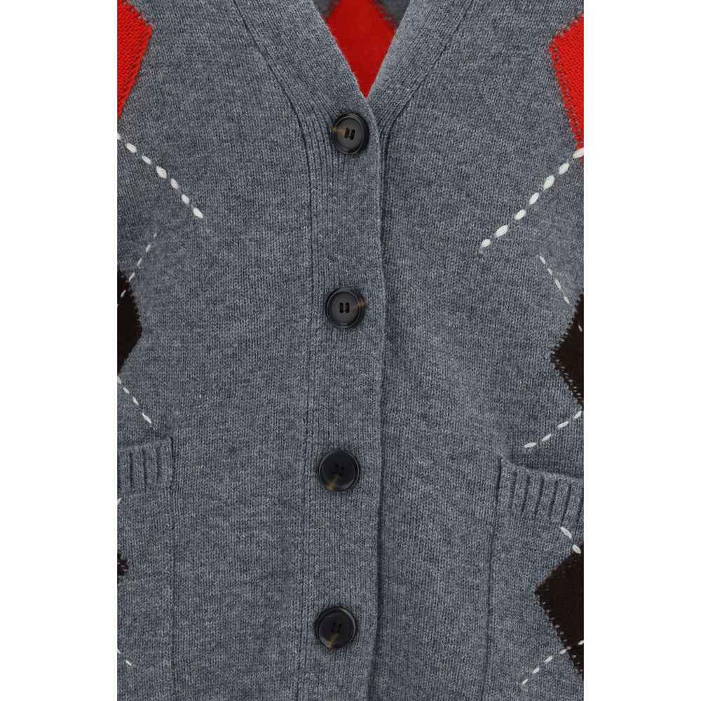 PINKO Gray Wool Oves Aries Cardigan