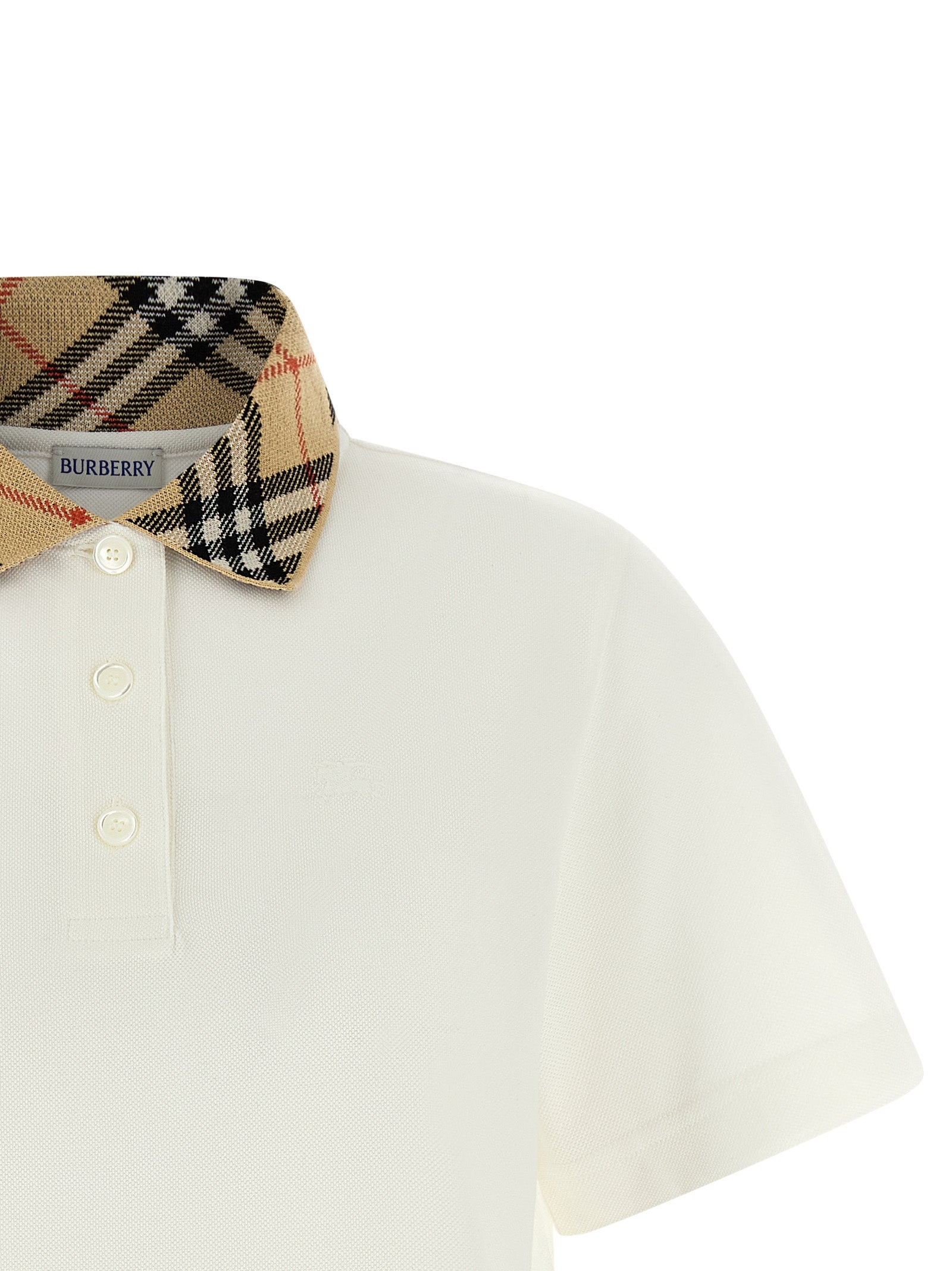 Burberry White Cotton Polo Shirt