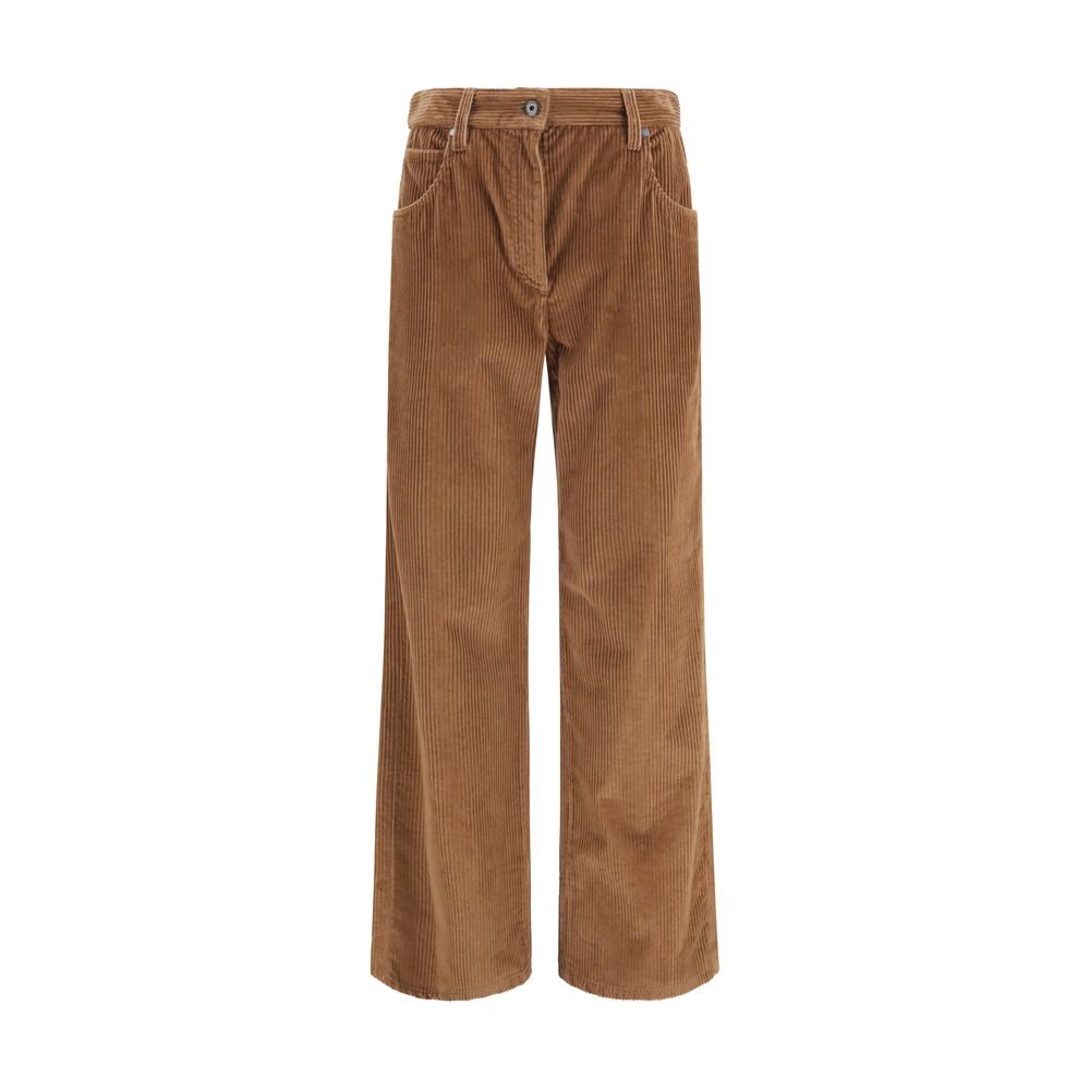Brunello Cucinelli Brown Cotton Casual Pants