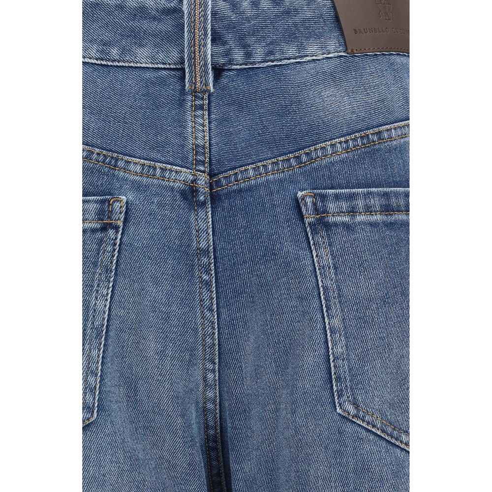 Brunello Cucinelli Blue Cotton Relaxed Fit Jeans