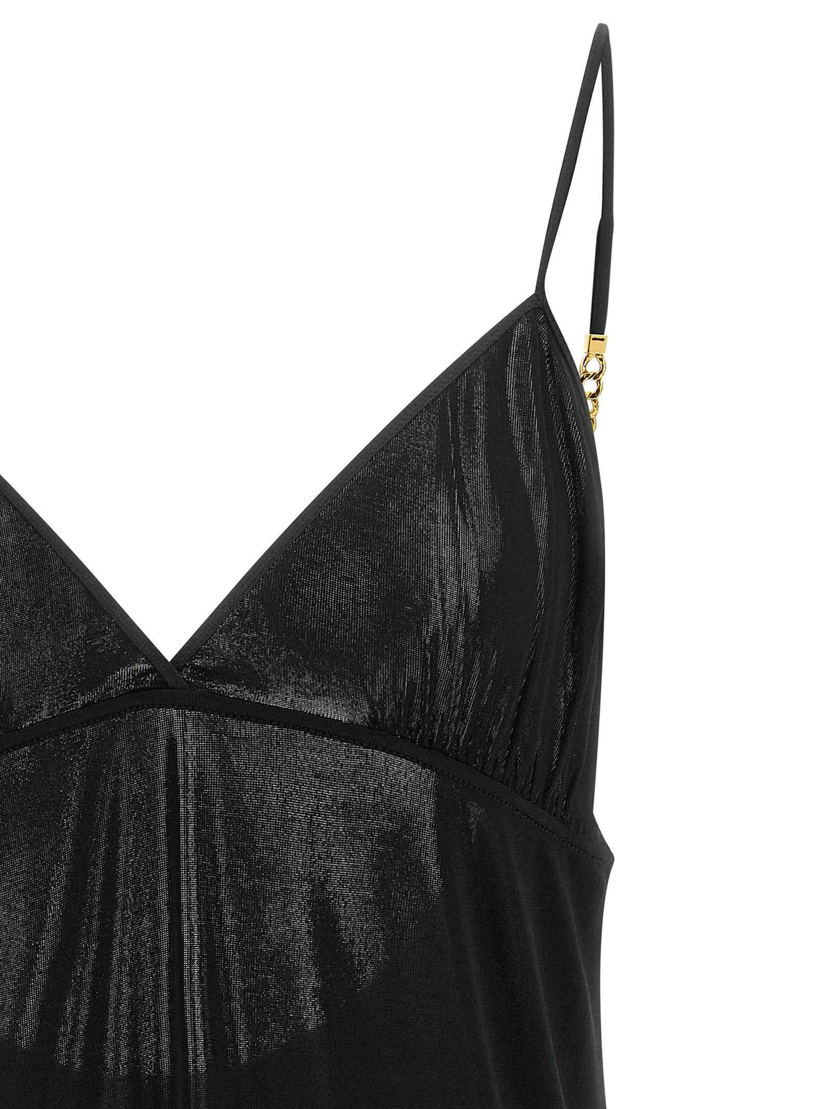 Saint Laurent Black Viscose Tank Tops