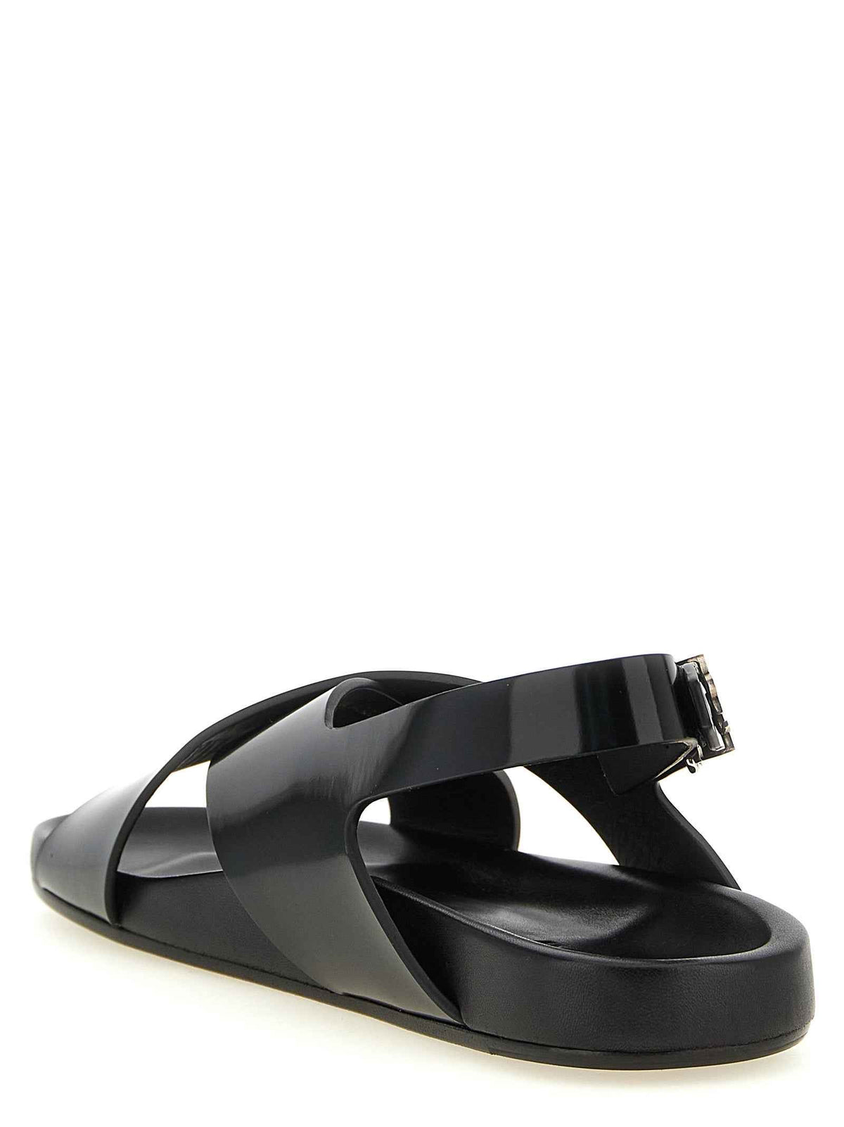 Saint Laurent Black Calfskin Flat Sandals