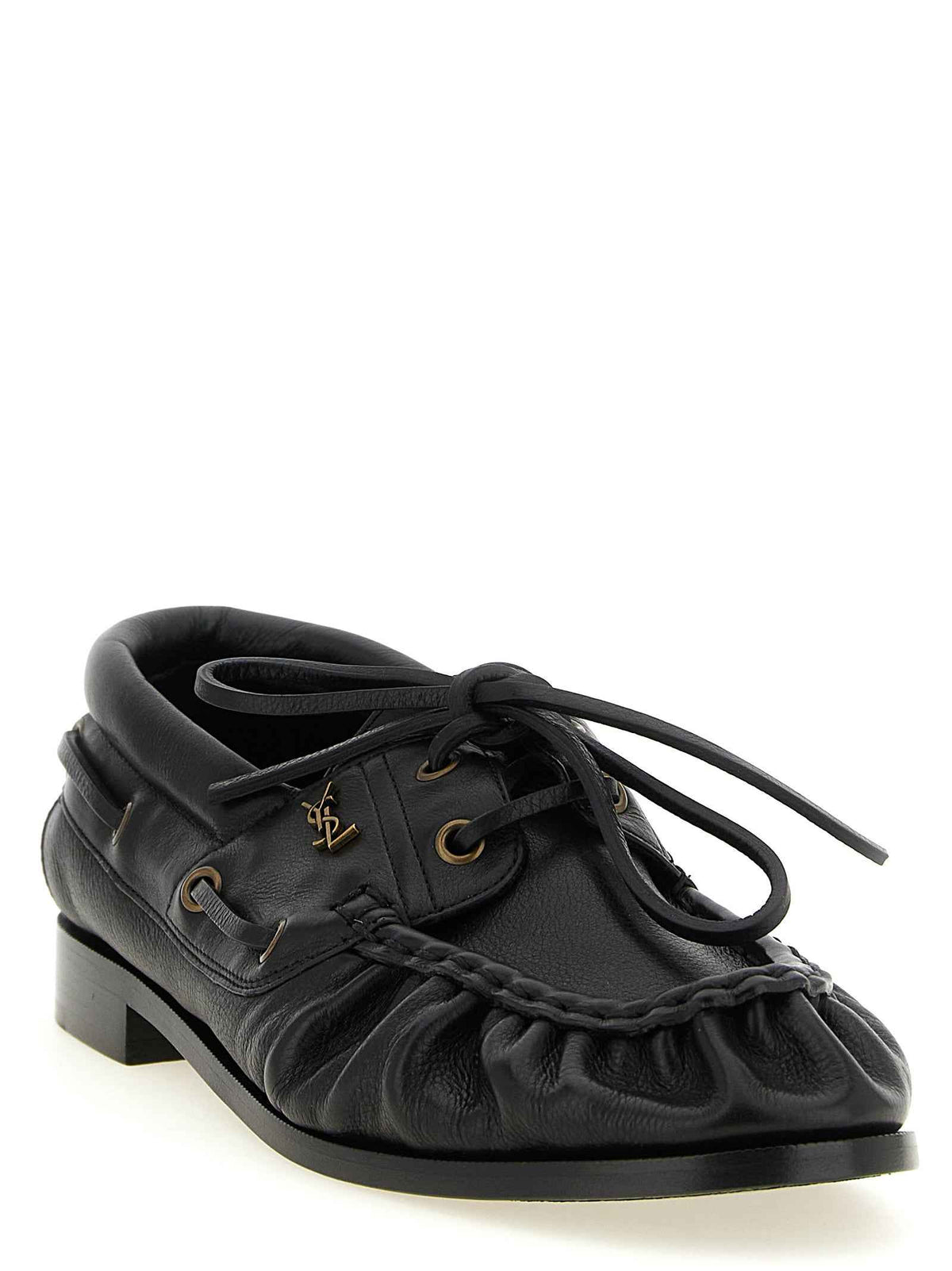 Saint Laurent Black Calfskin Slip-On Loafers