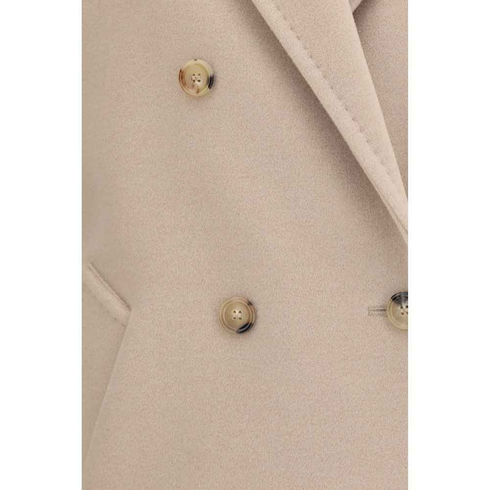 Max Mara Beige Wool Oves Aries Full-Length Jacket