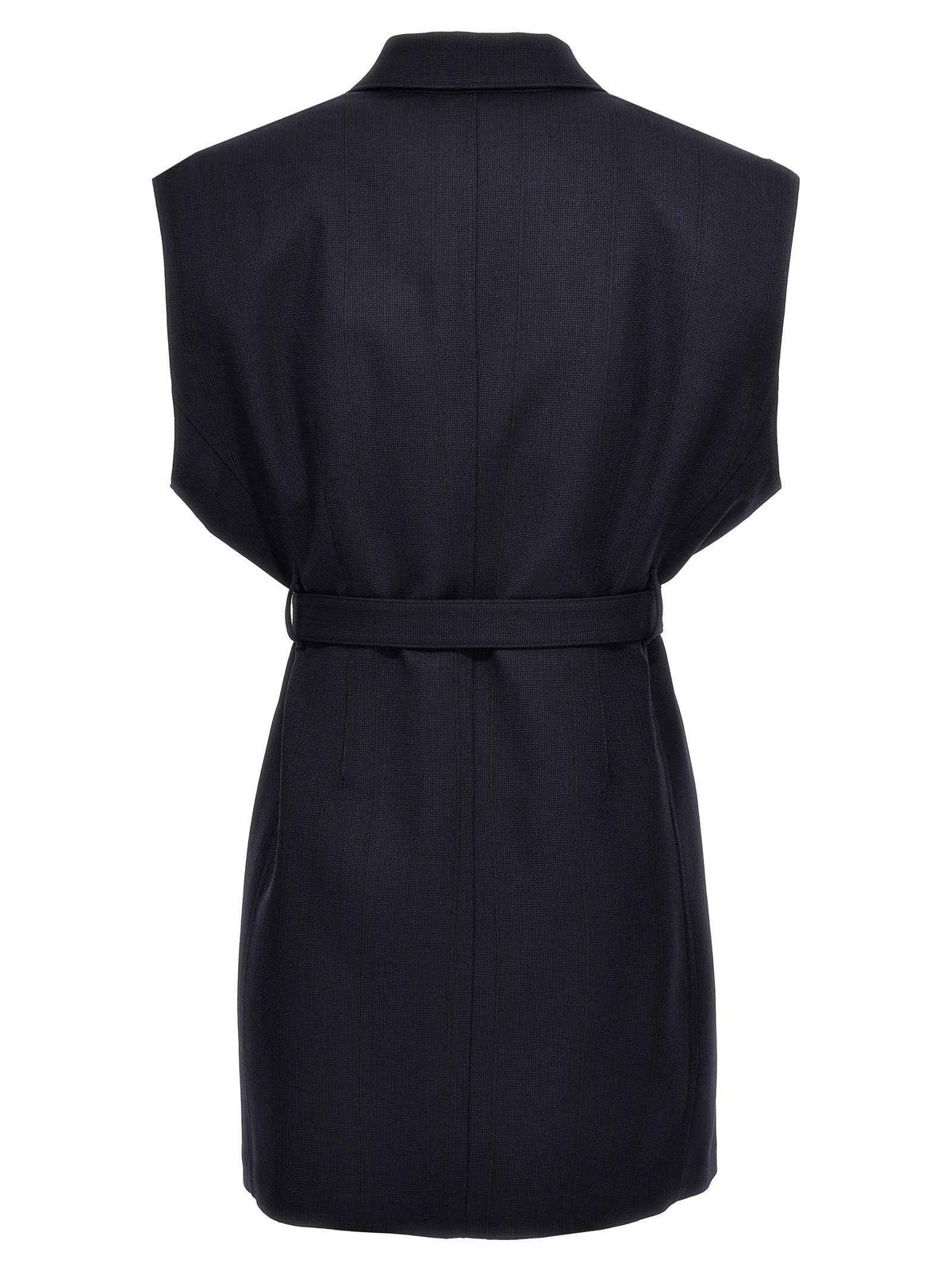 Prada Blue Virgin Wool Sleeveless Jacket