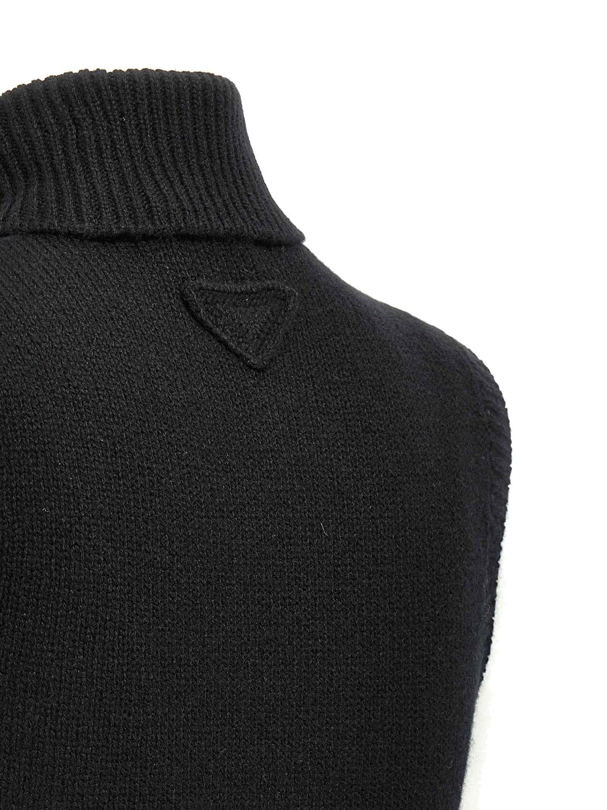 Prada Black Cashmere Sleeveless Jacket