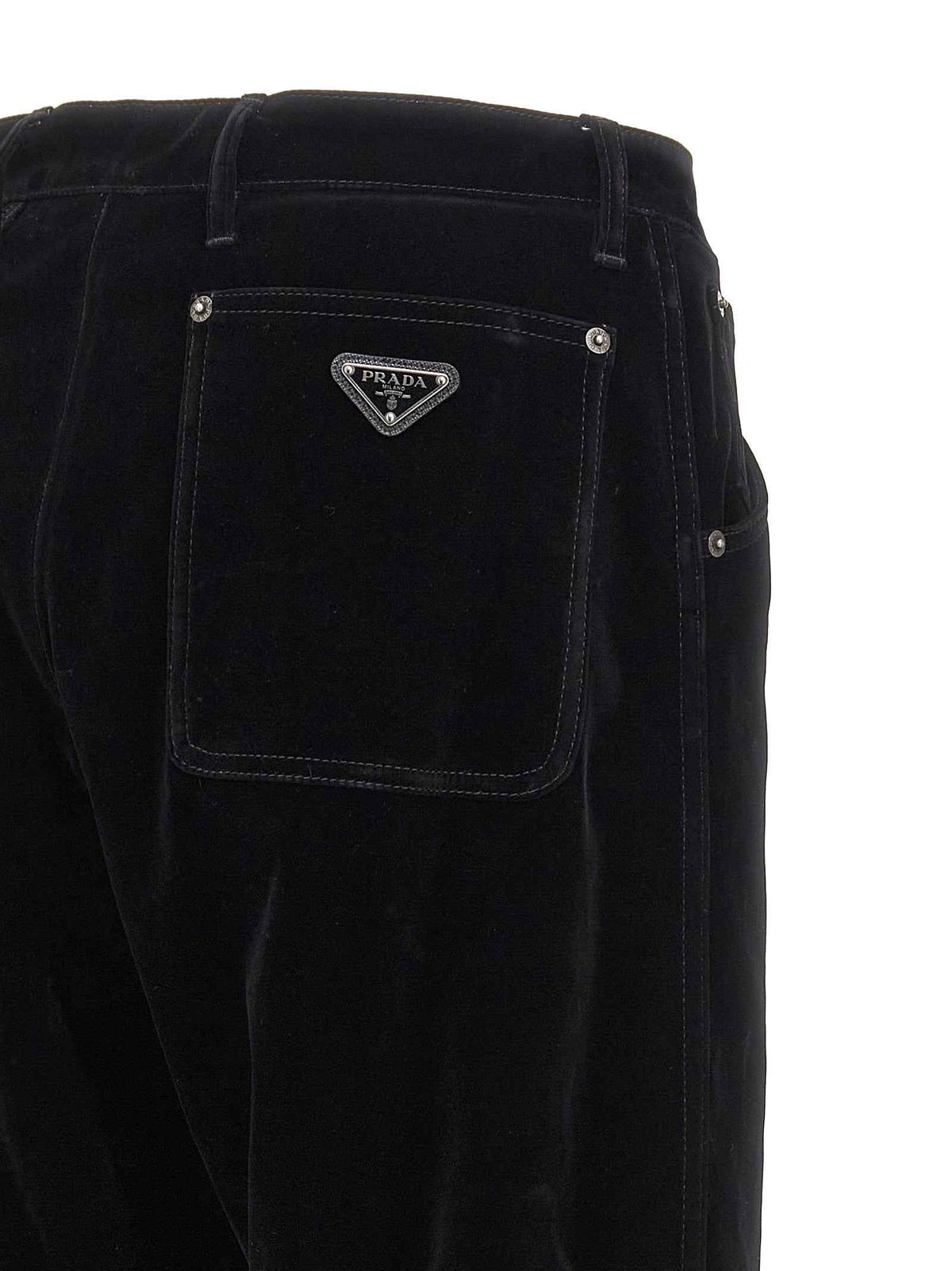 Prada Black Cotton Casual Pants
