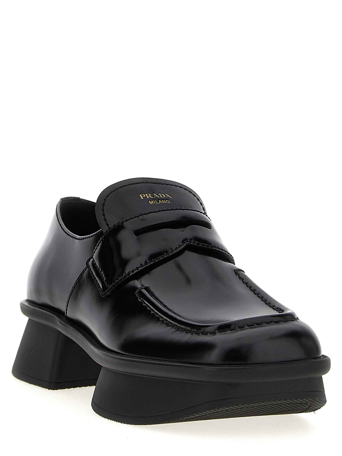 Prada Black Calfskin Slip-On Loafers
