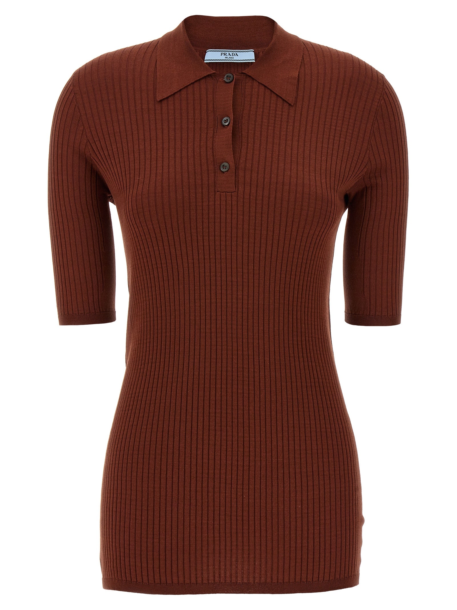 Prada Brown Cotton Polo Shirt