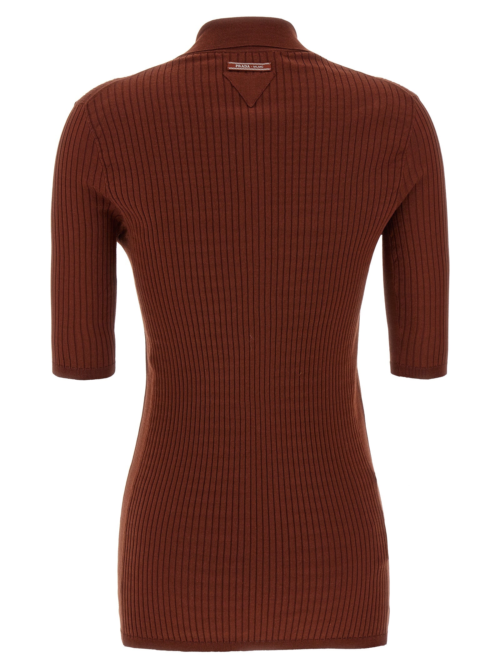 Prada Brown Cotton Polo Shirt