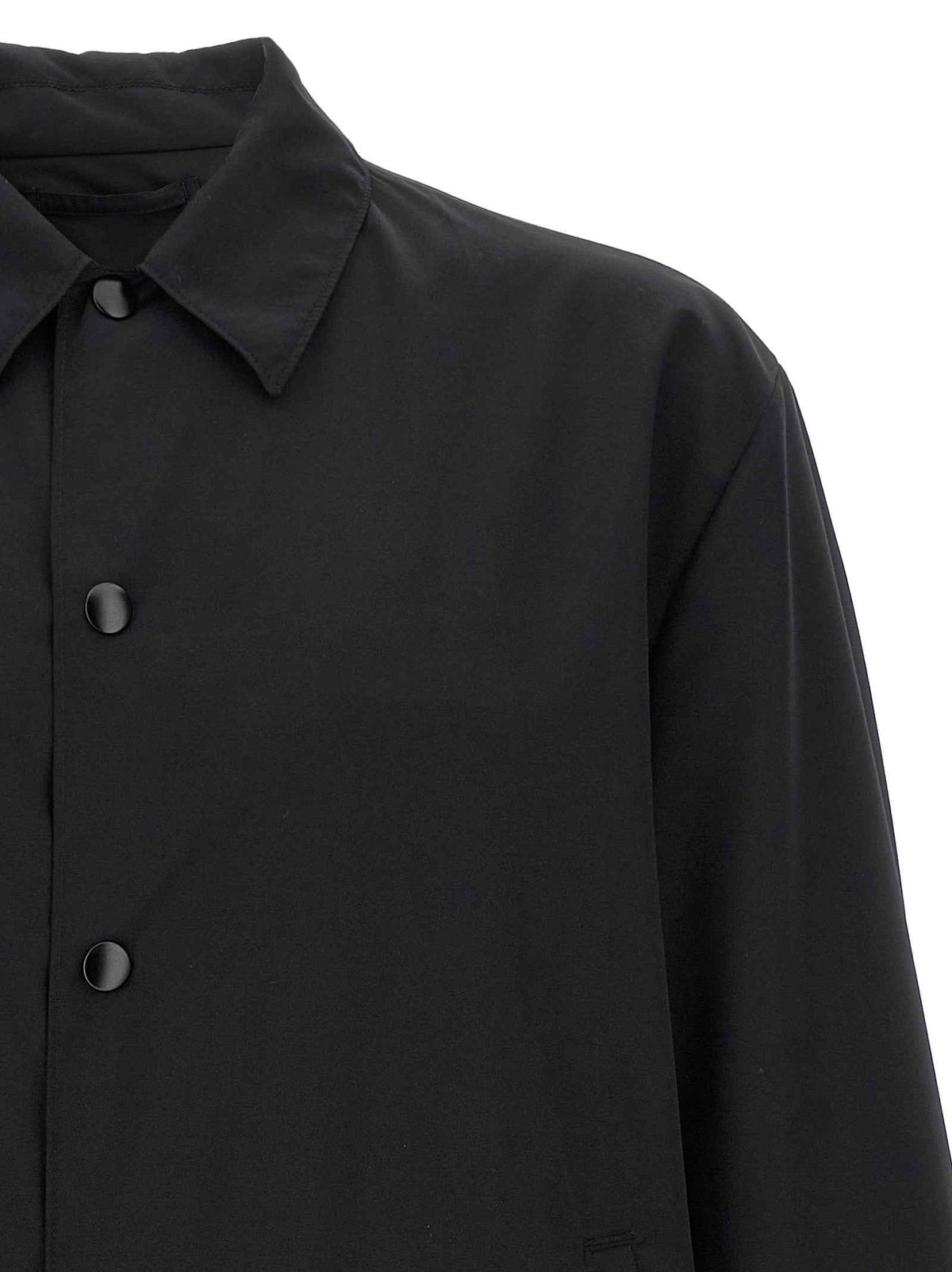 Prada Black Virgin Wool Full-Length Jacket