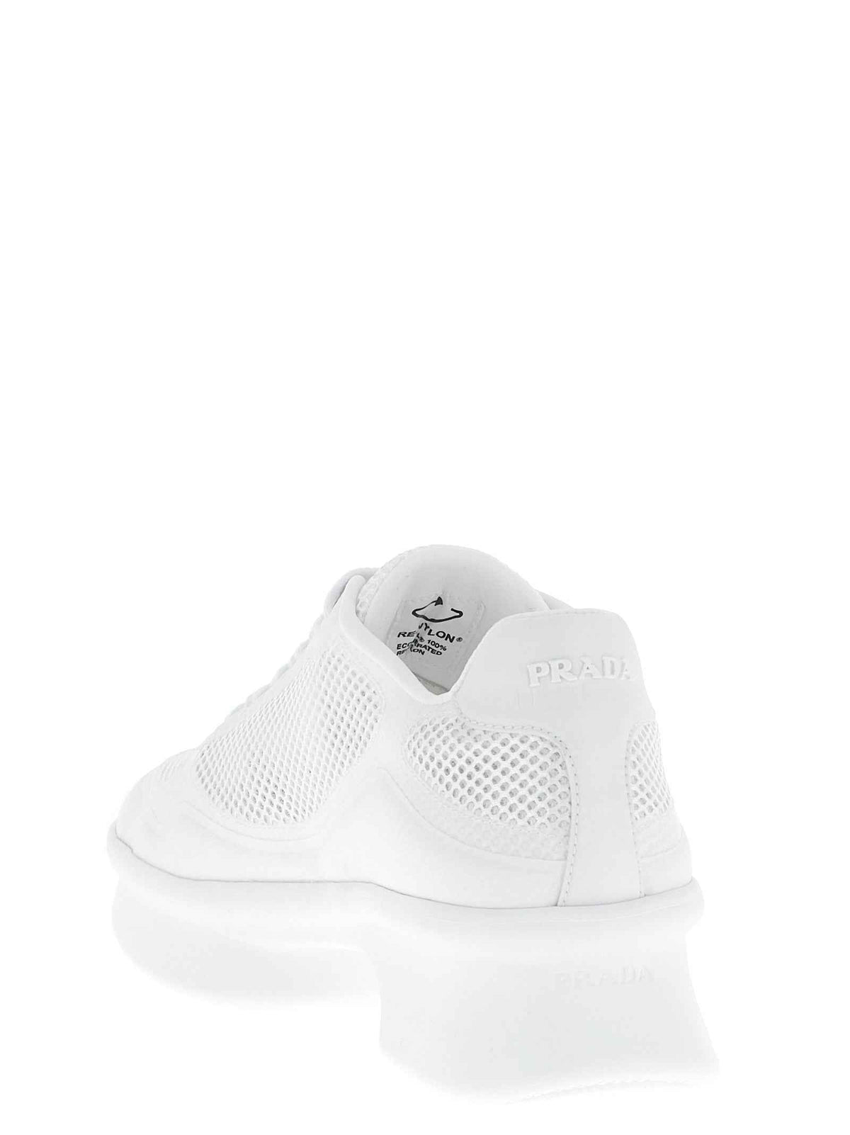 Prada White Polyester Athletic Sneakers