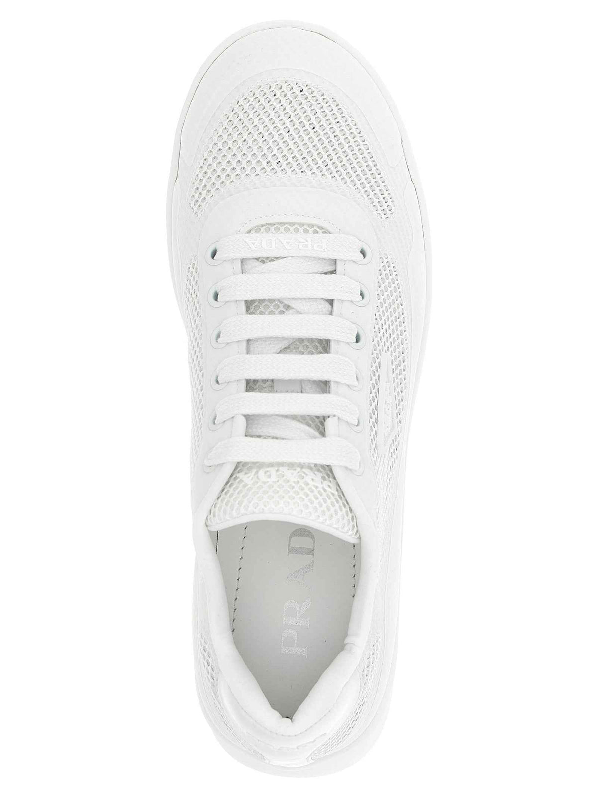 Prada White Polyester Athletic Sneakers
