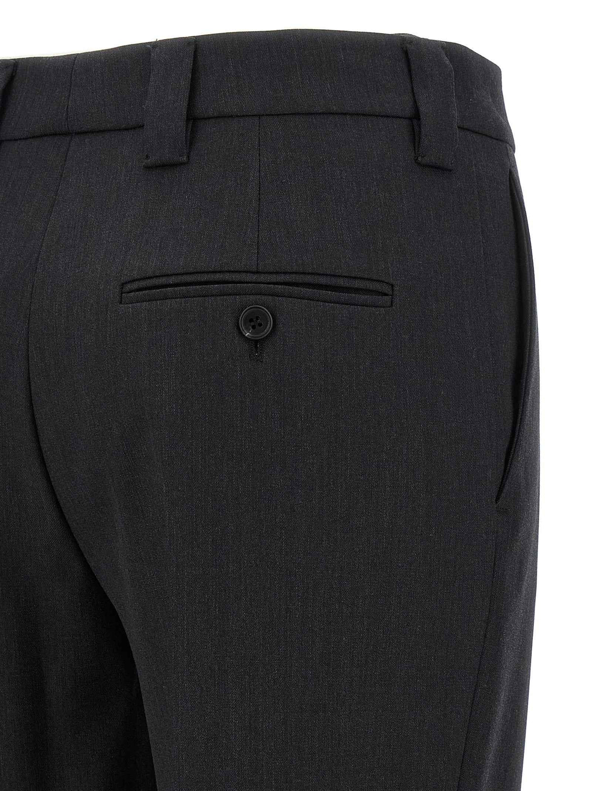 Prada Gray Virgin Wool Dress Pants