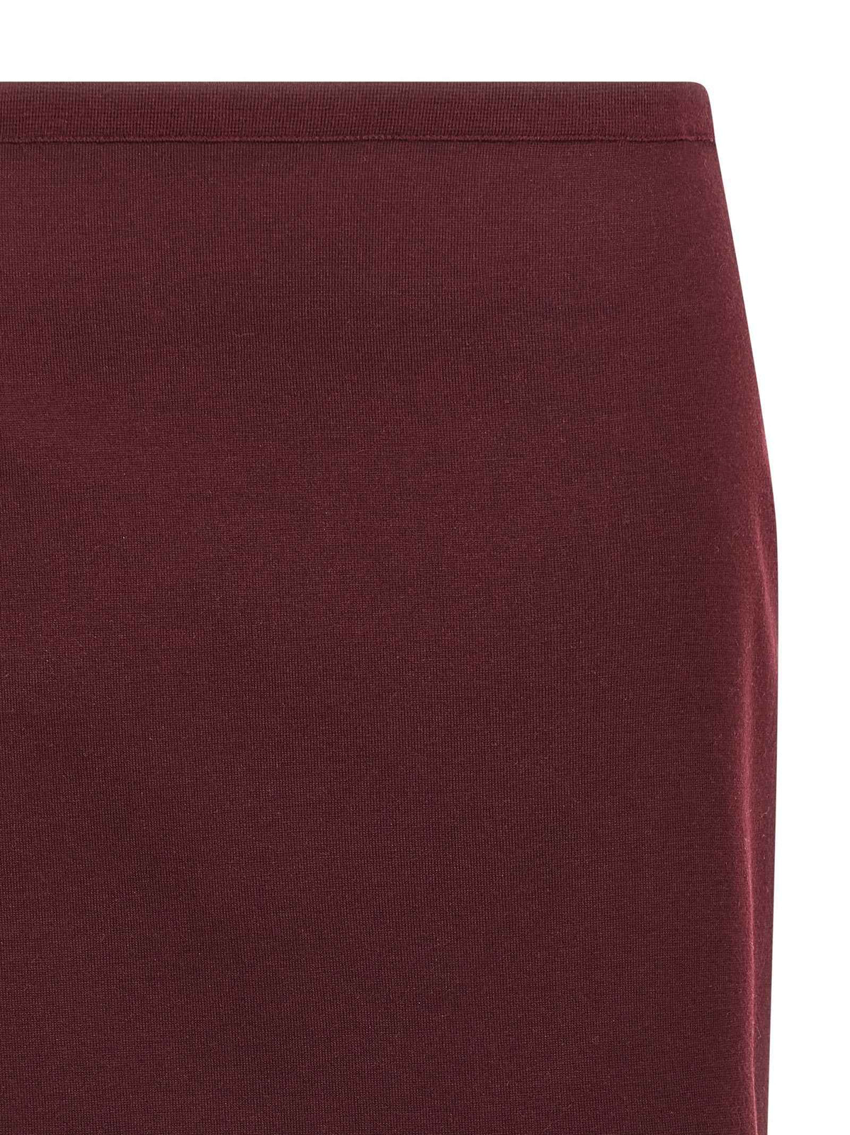 Miu Miu Bordeaux Virgin Wool Midi Skirt