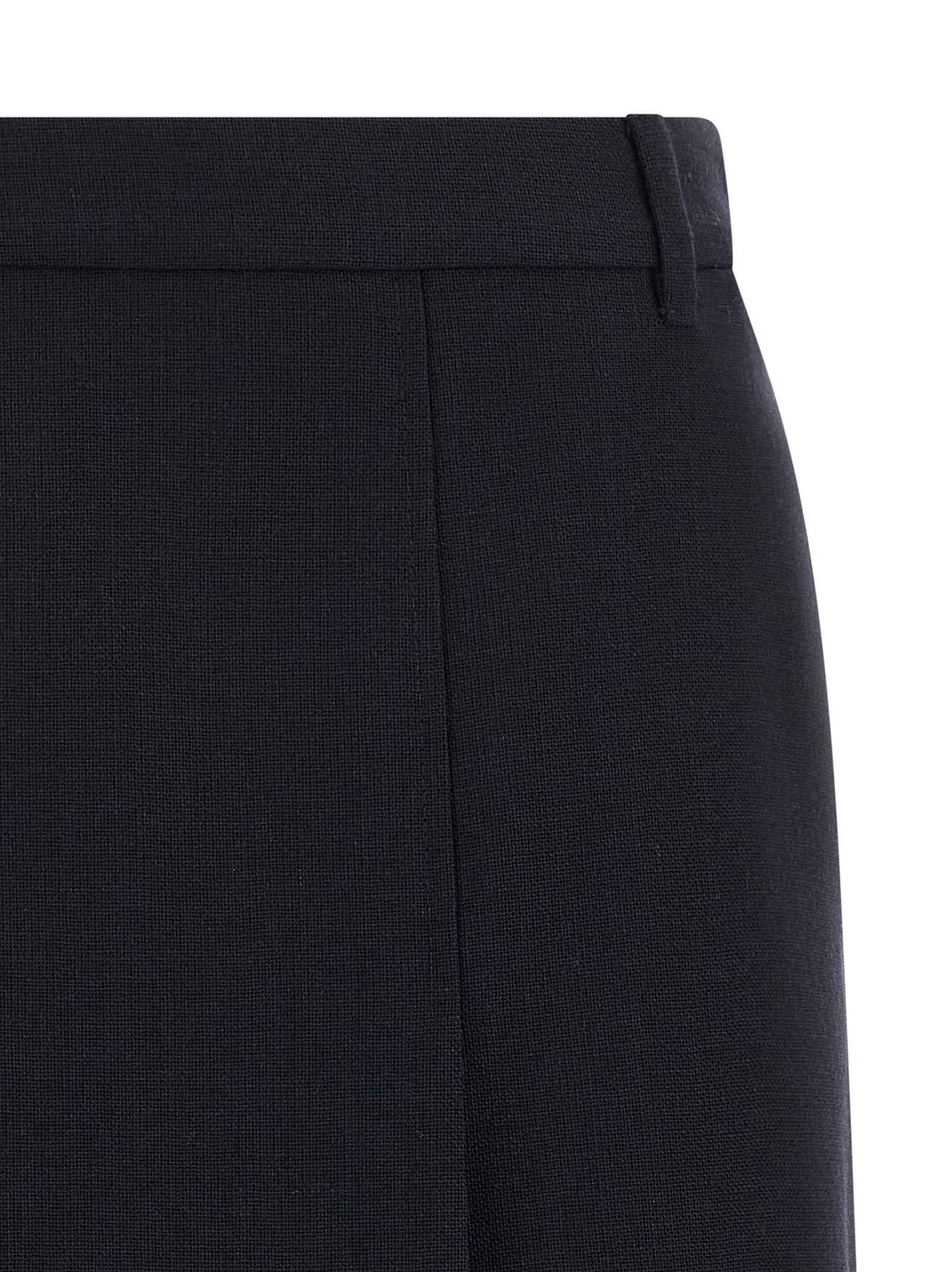 Prada Blue Virgin Wool Midi Skirt