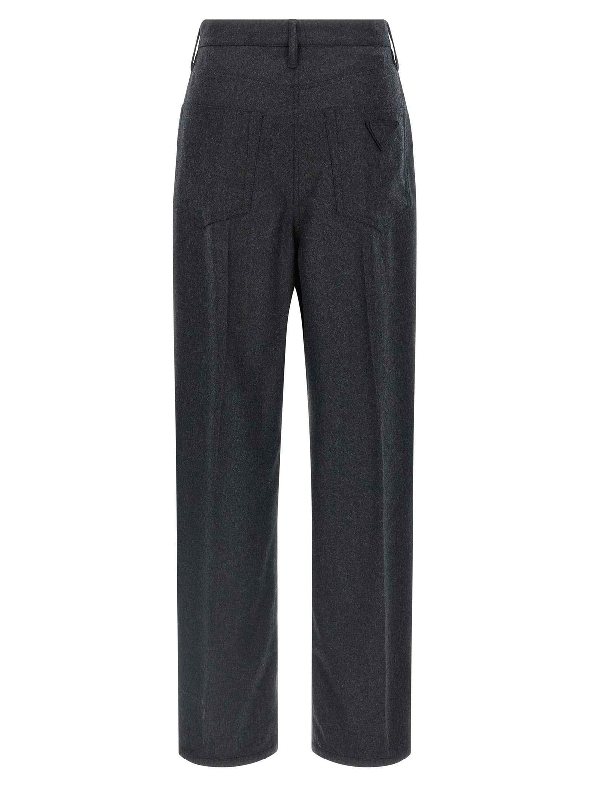 Prada Gray Virgin Wool Casual Pants