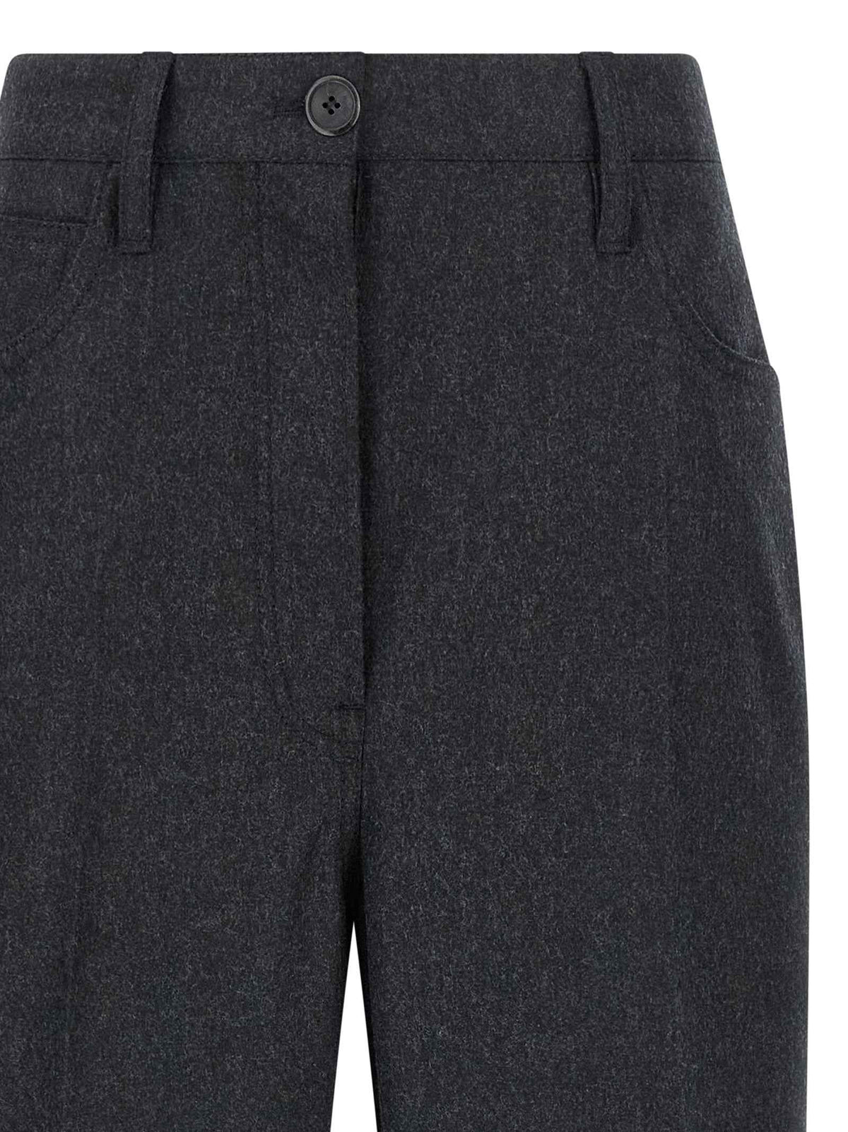 Prada Gray Virgin Wool Casual Pants