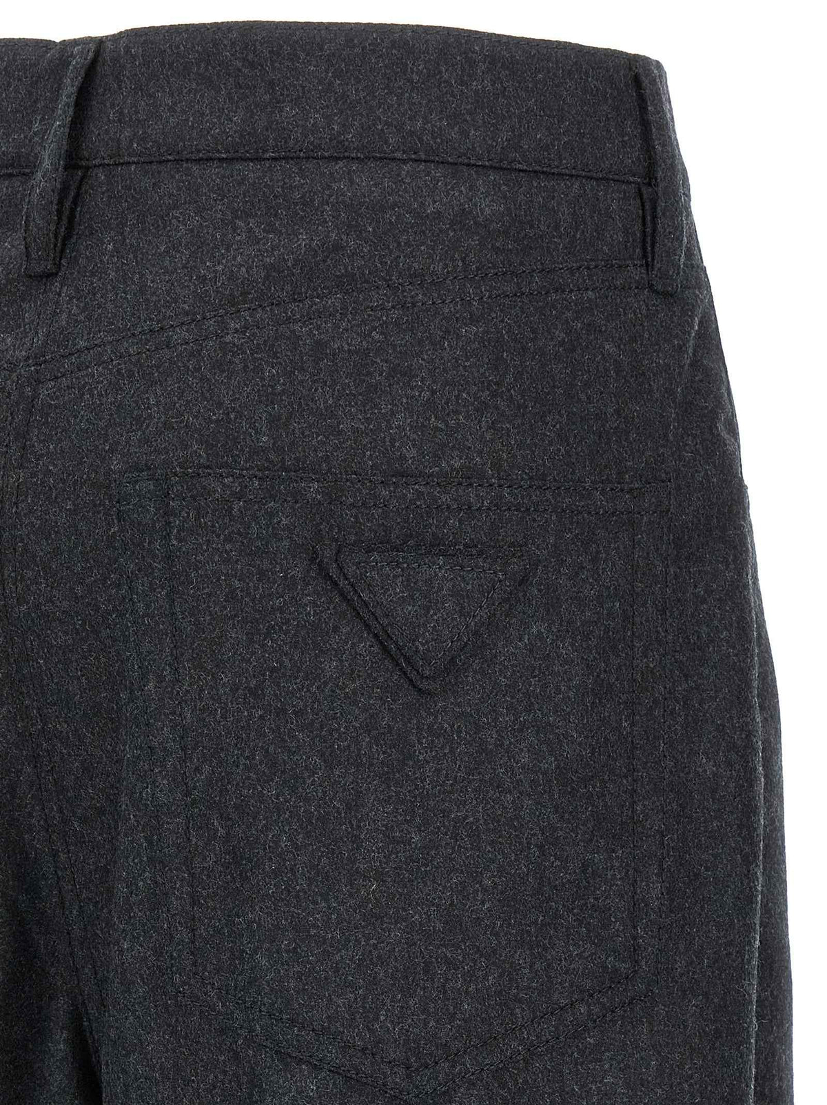 Prada Gray Virgin Wool Casual Pants