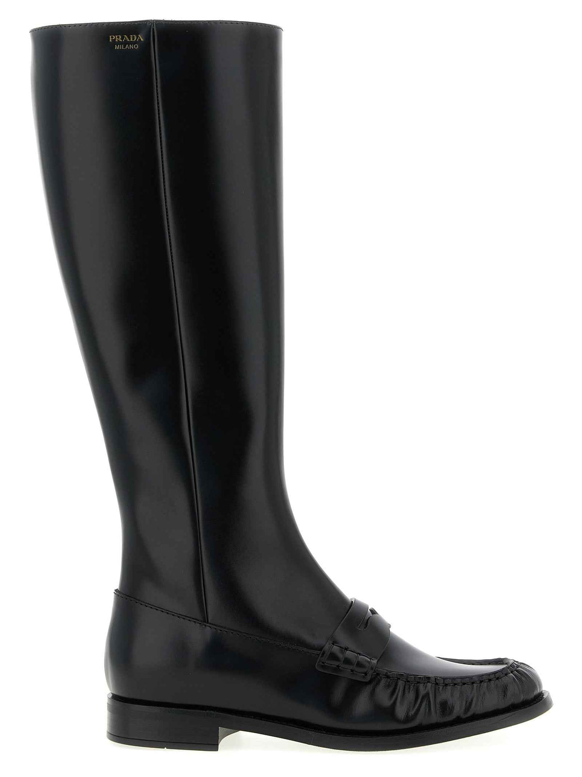 Prada Black Calfskin Over The Knee