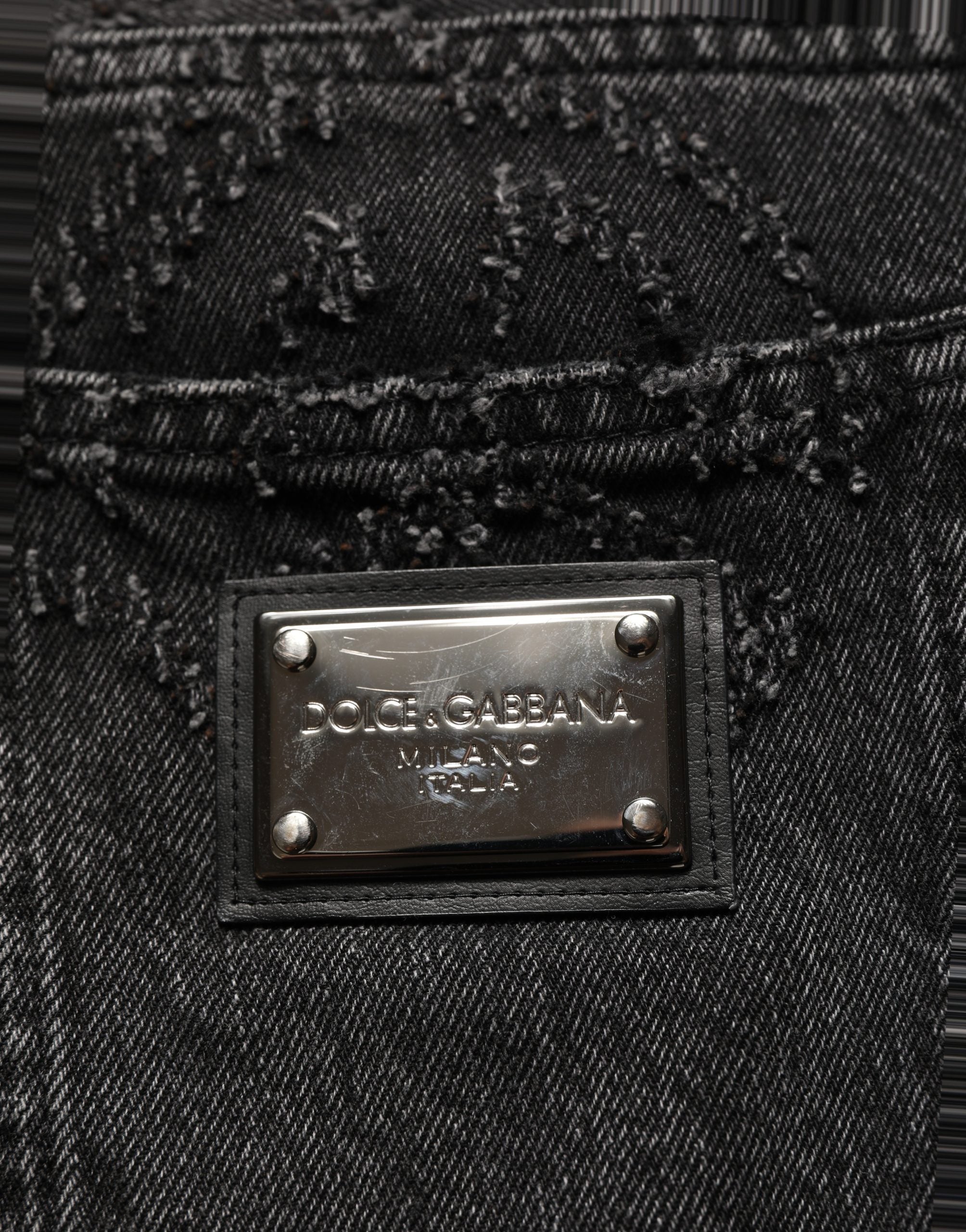 Dolce & Gabbana Dark Gray Cotton WideLeg Oversize Denim Jeans