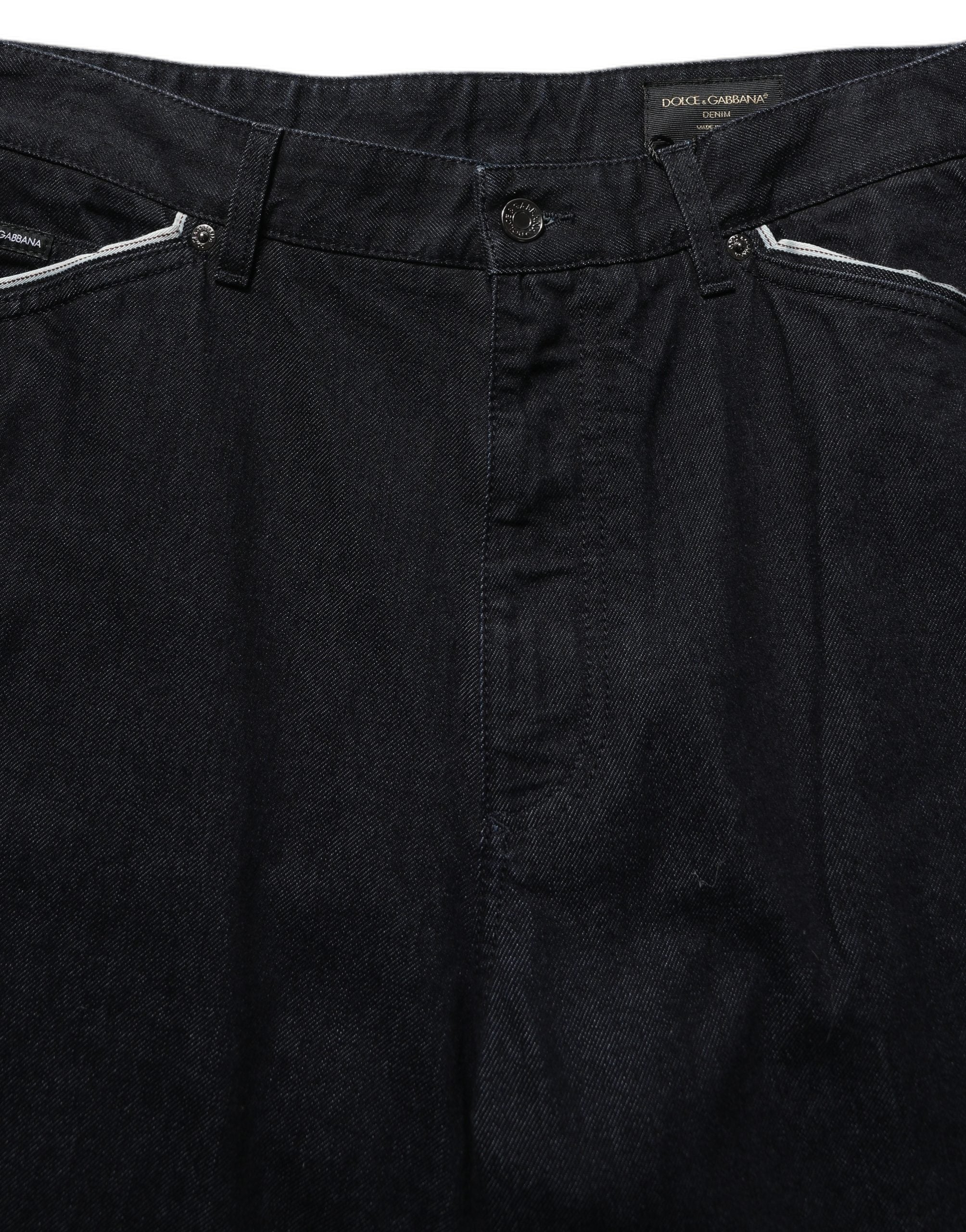 Dolce & Gabbana Black Cotton Stretch Straight Men Denim Jeans