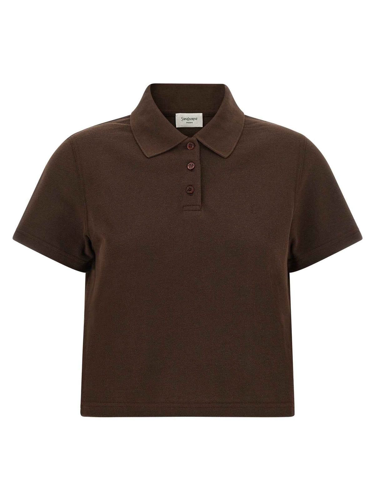 Saint Laurent Brown Cotton Polo Shirt