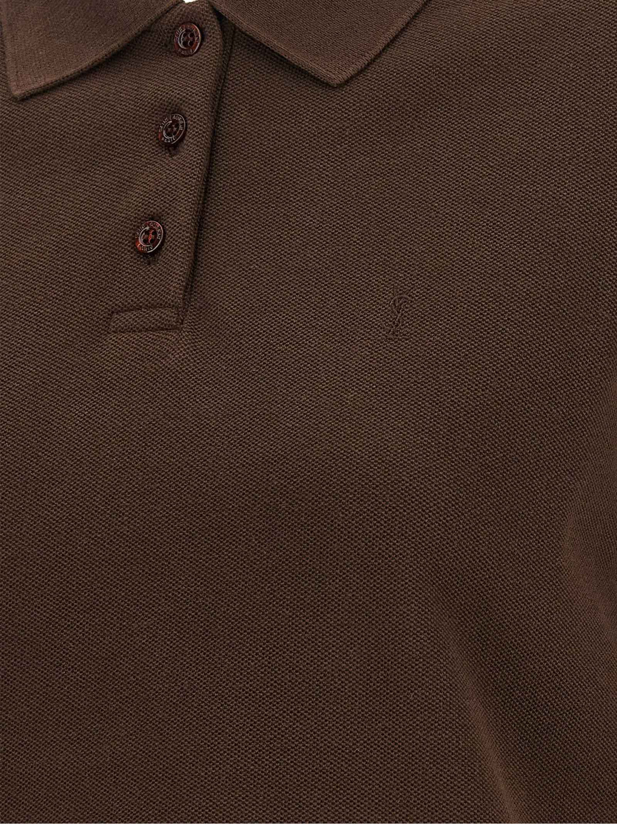 Saint Laurent Brown Cotton Polo Shirt