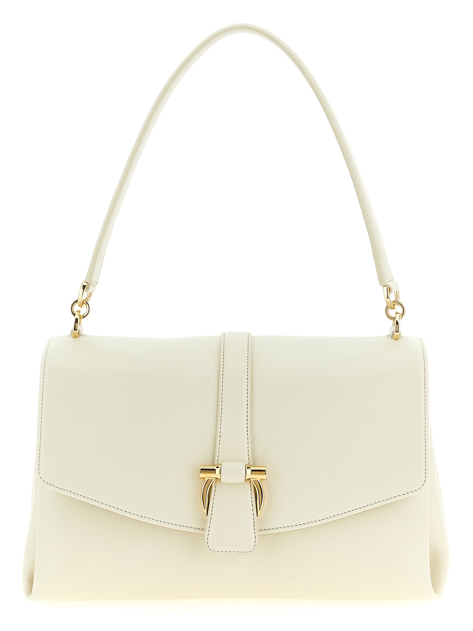 Ferragamo White Calfskin Shoulder Bag