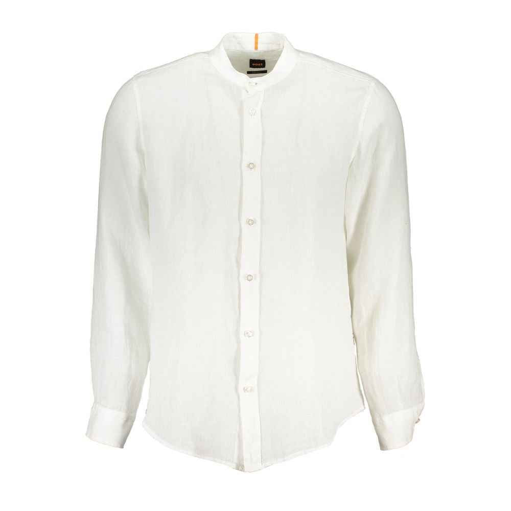 Hugo Boss White Linen Men's Shirt
