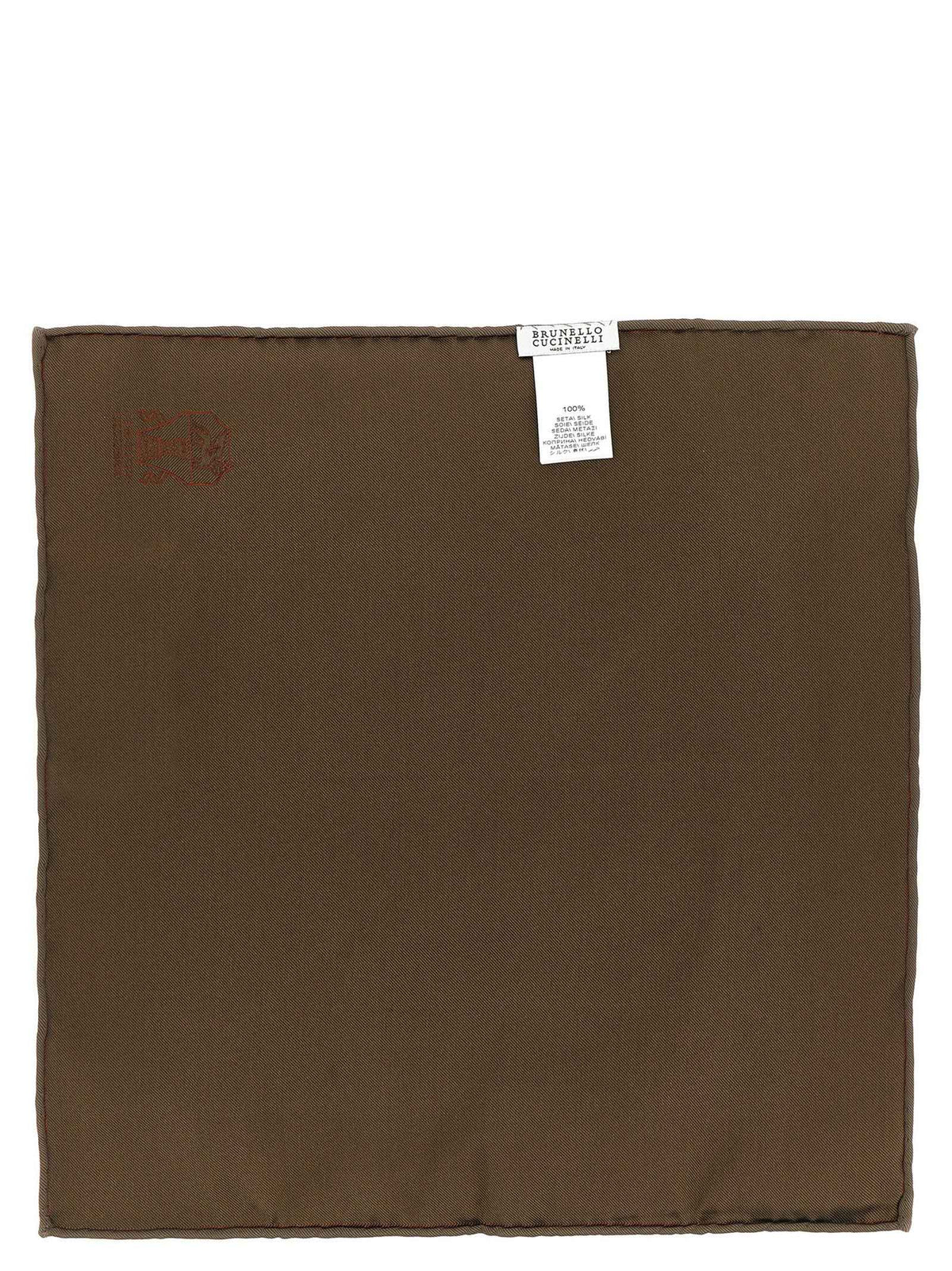Brunello Cucinelli Brown Silk Scarf