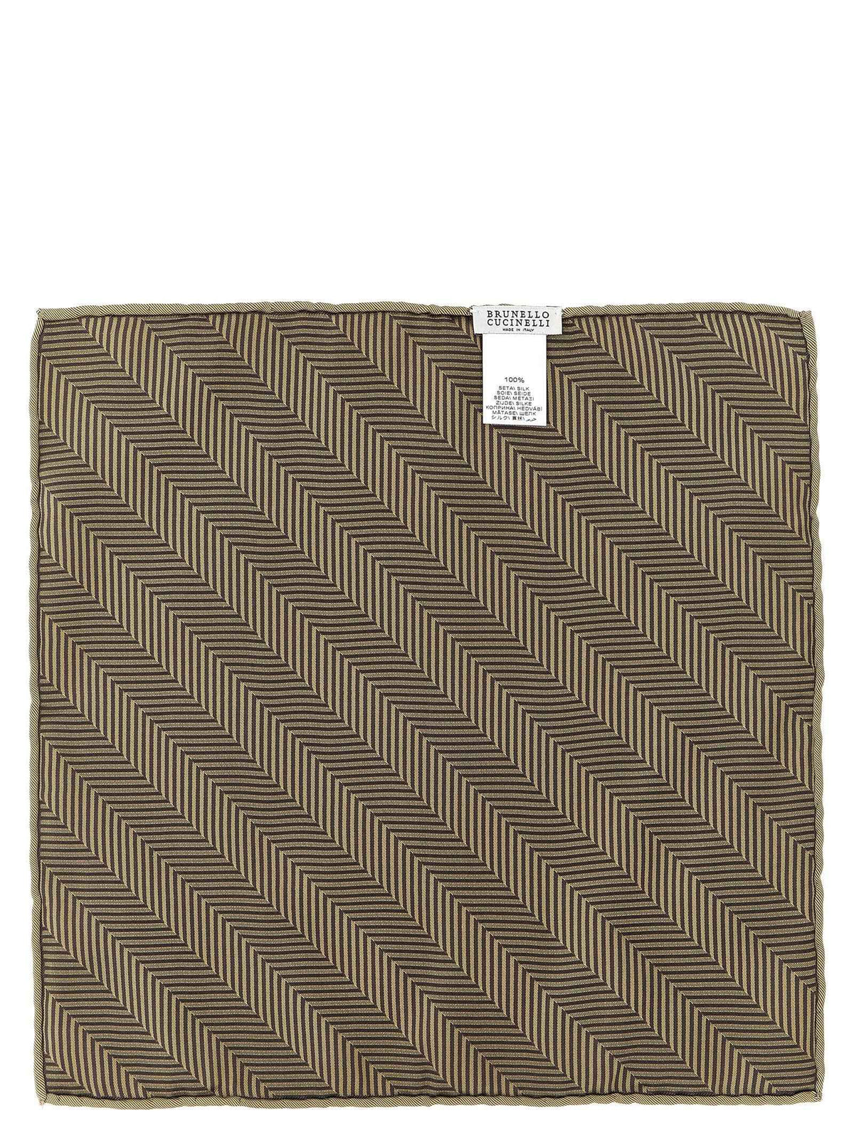 Brunello Cucinelli Beige Silk Pocket Square