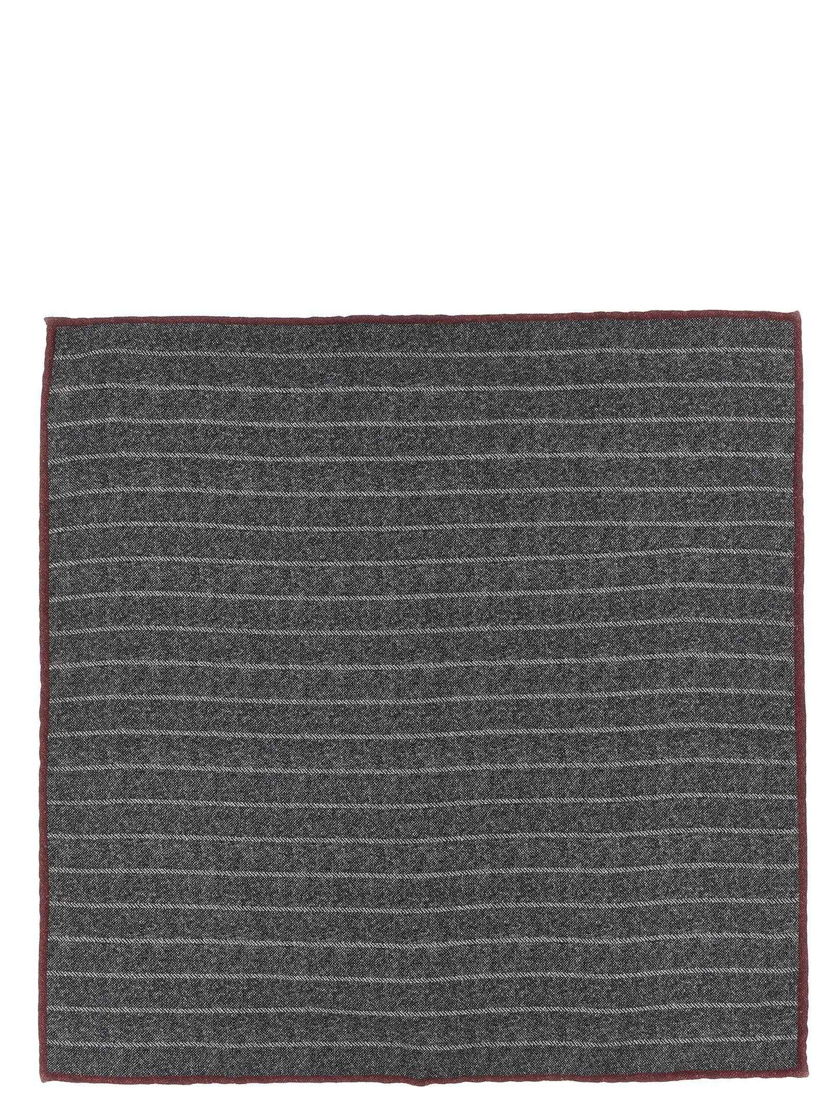 Brunello Cucinelli Gray Silk Pocket Square