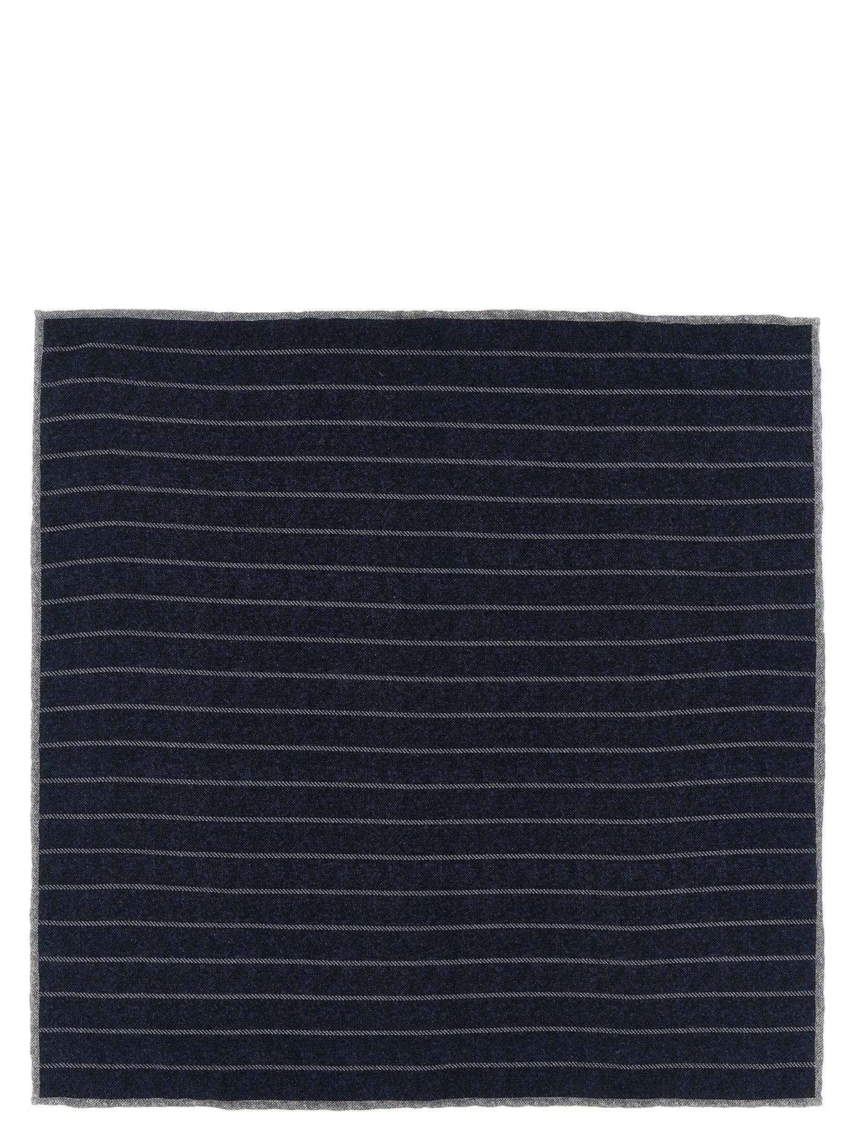 Brunello Cucinelli Blue Silk Pocket Square