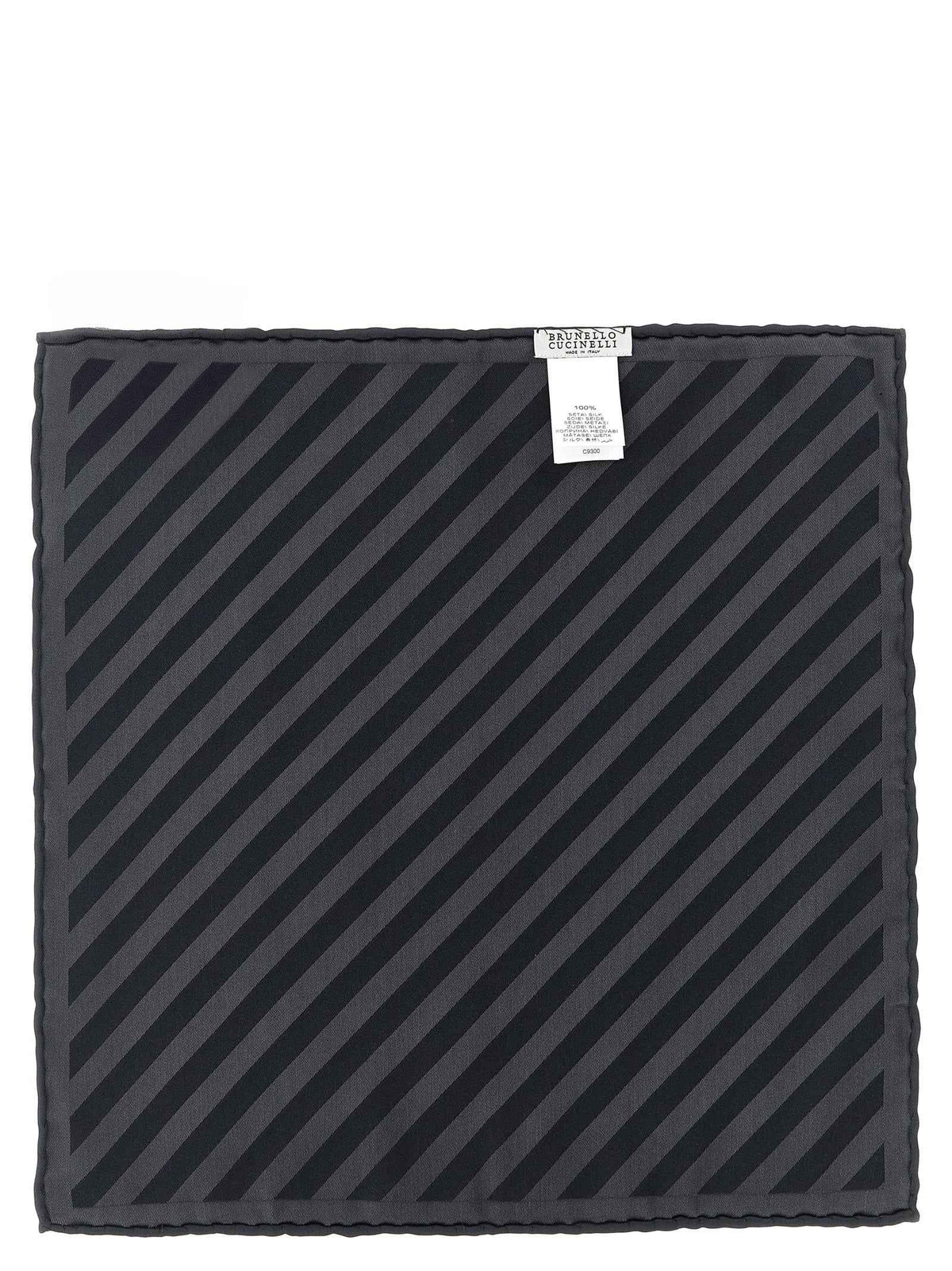 Brunello Cucinelli Gray Silk Pocket Square