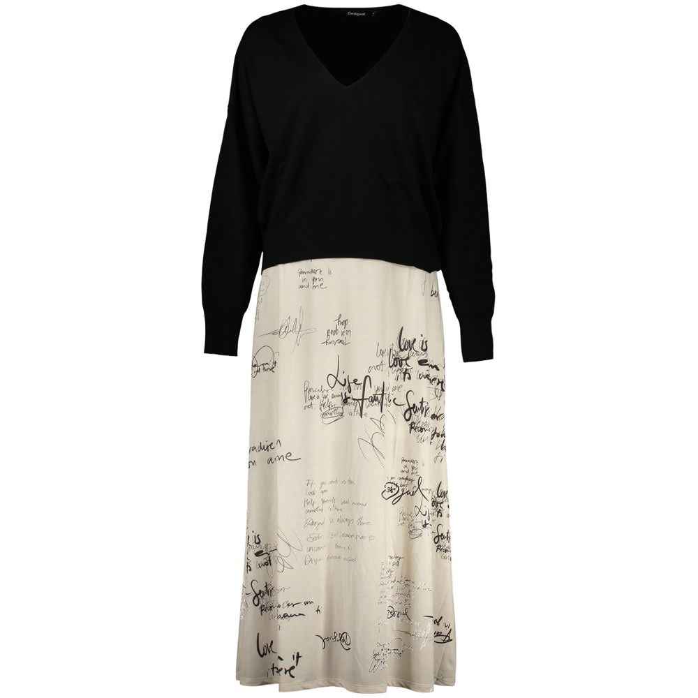 Desigual White Polyester Casual Dress