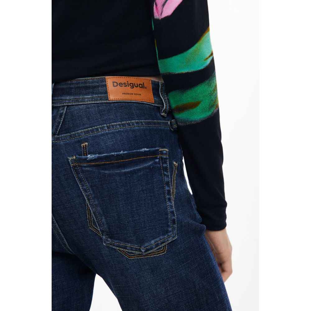 Desigual Blue Cotton Flared Jeans