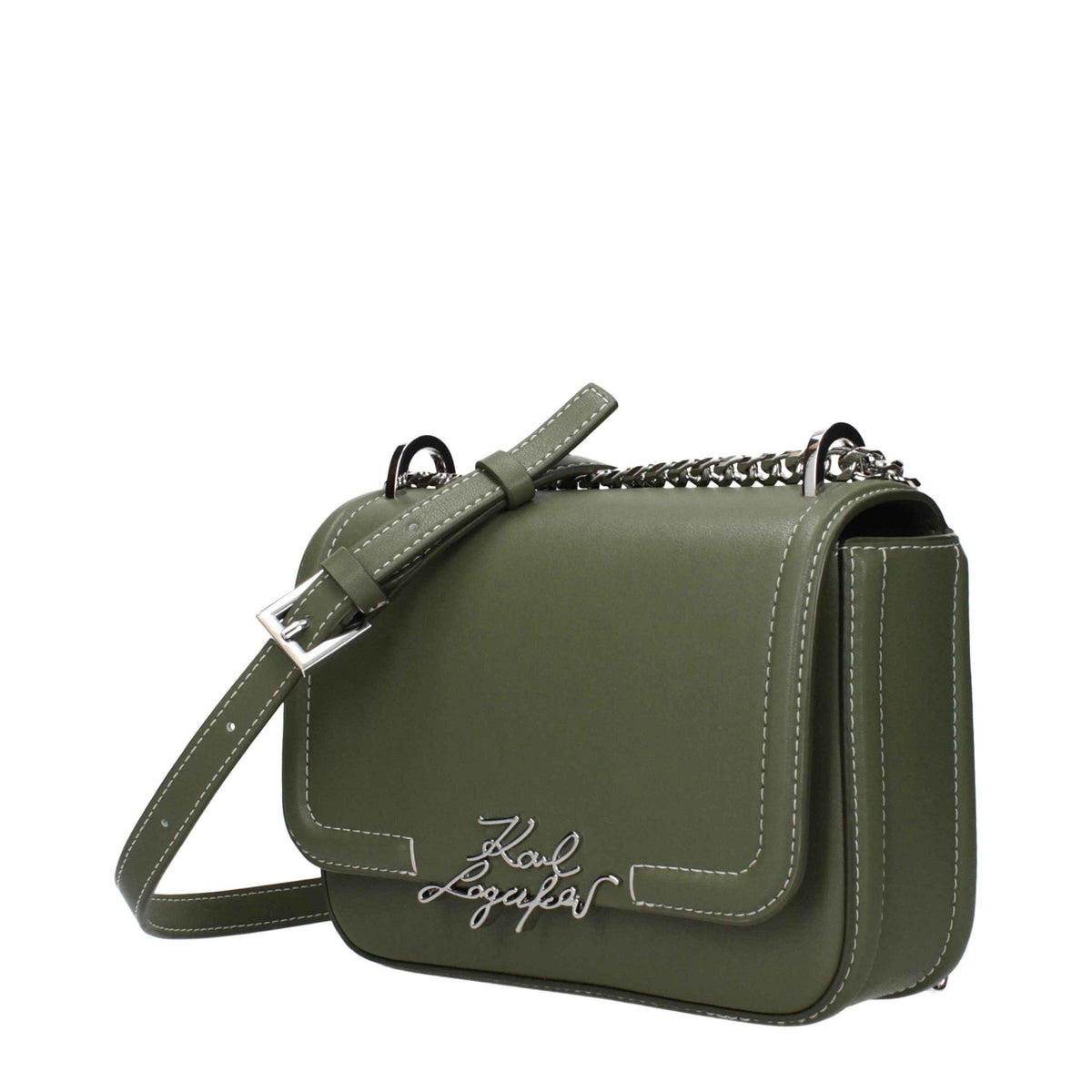Karl Lagerfeld Green Leather Crossbody Bag