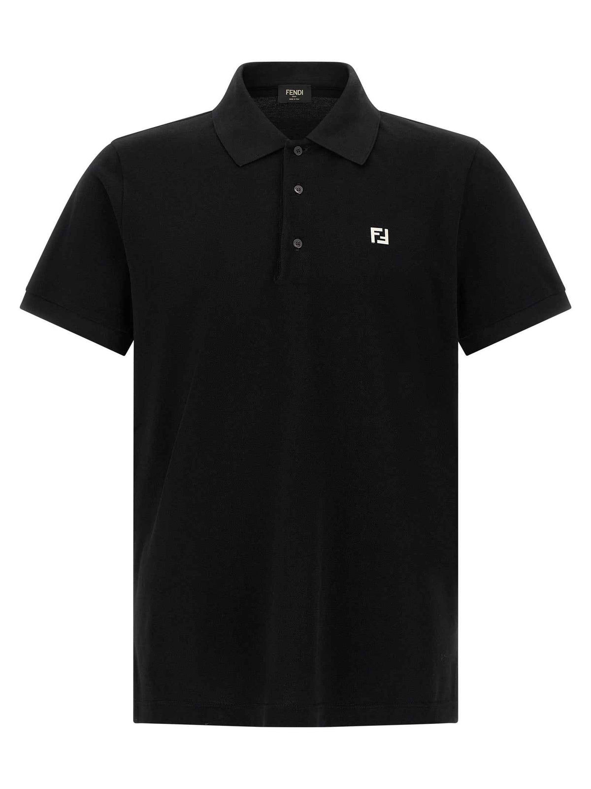 Fendi Black Cotton Polo Shirt