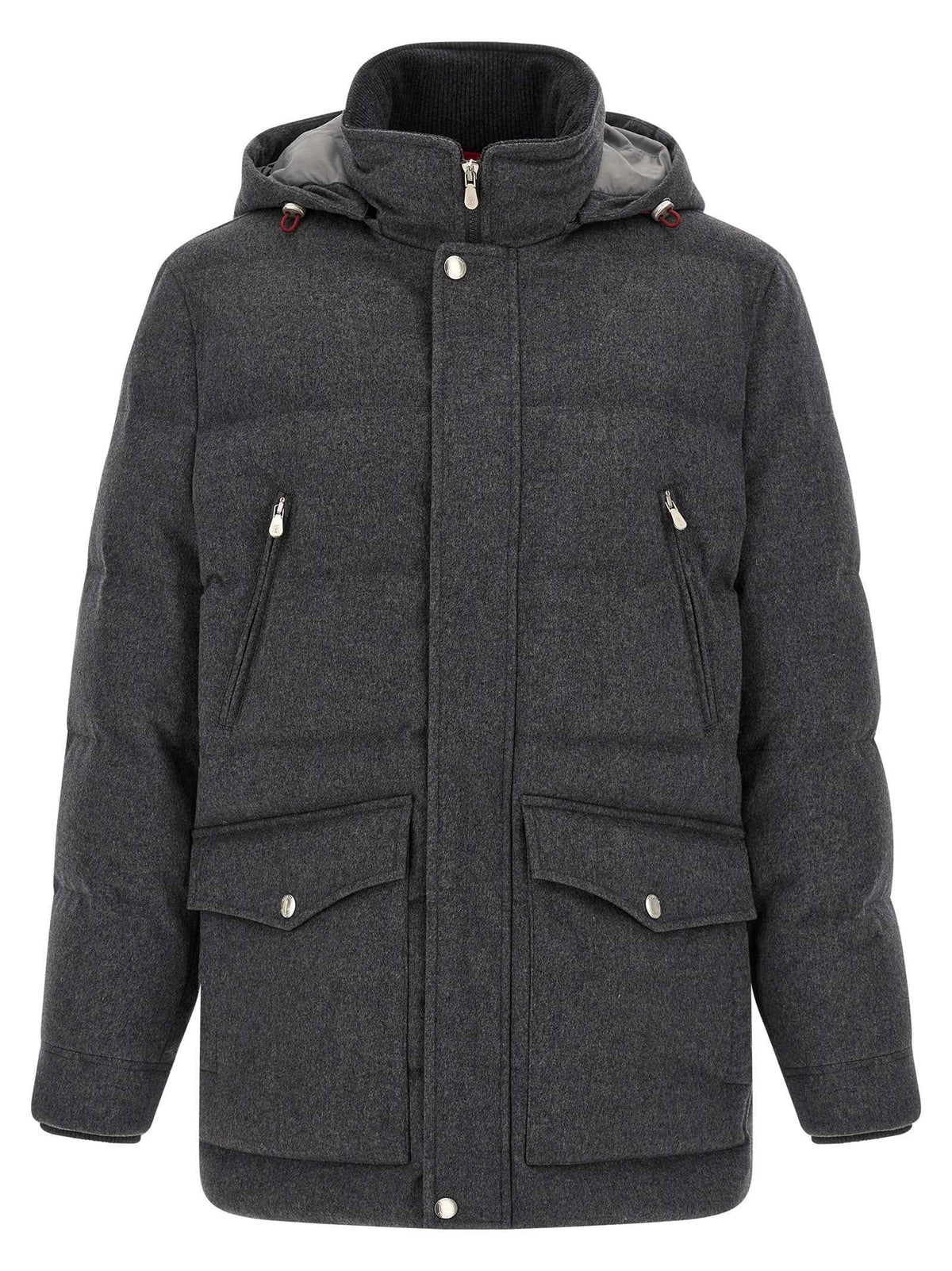 Brunello Cucinelli Gray Wool Parka